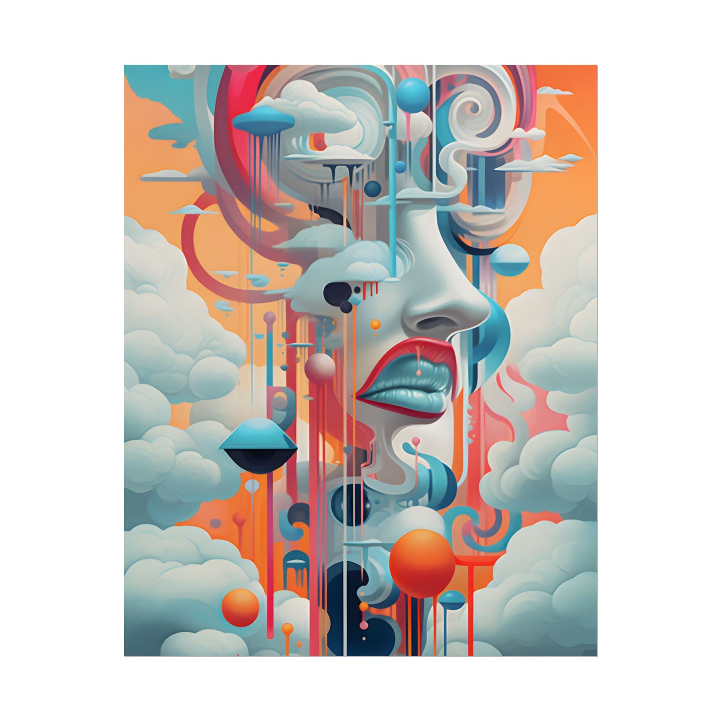 Abstract Digital Art: Dynamic Geometric Dreamspace - Poster