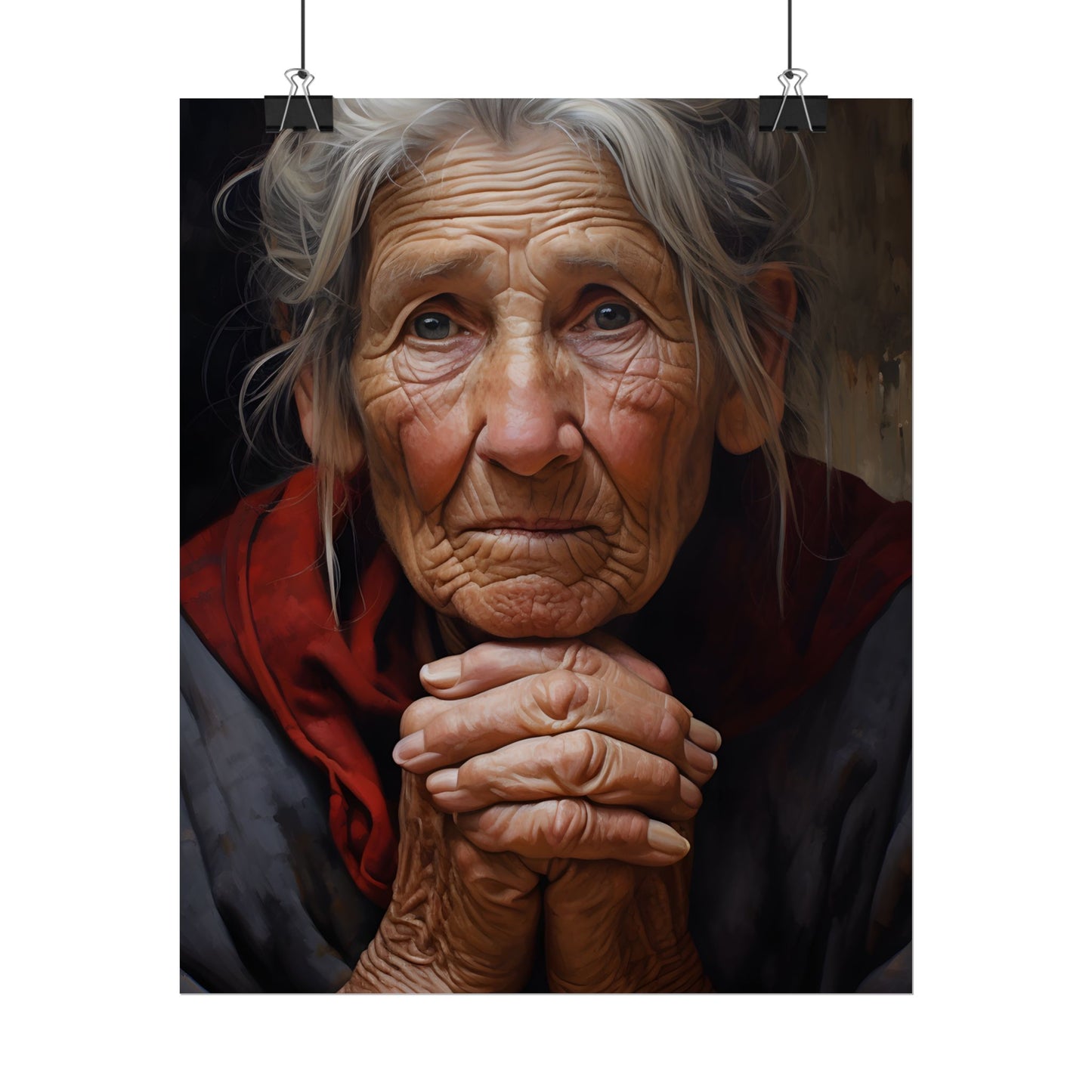 Wisdom in Age: Elderly Portrait Art - Poster