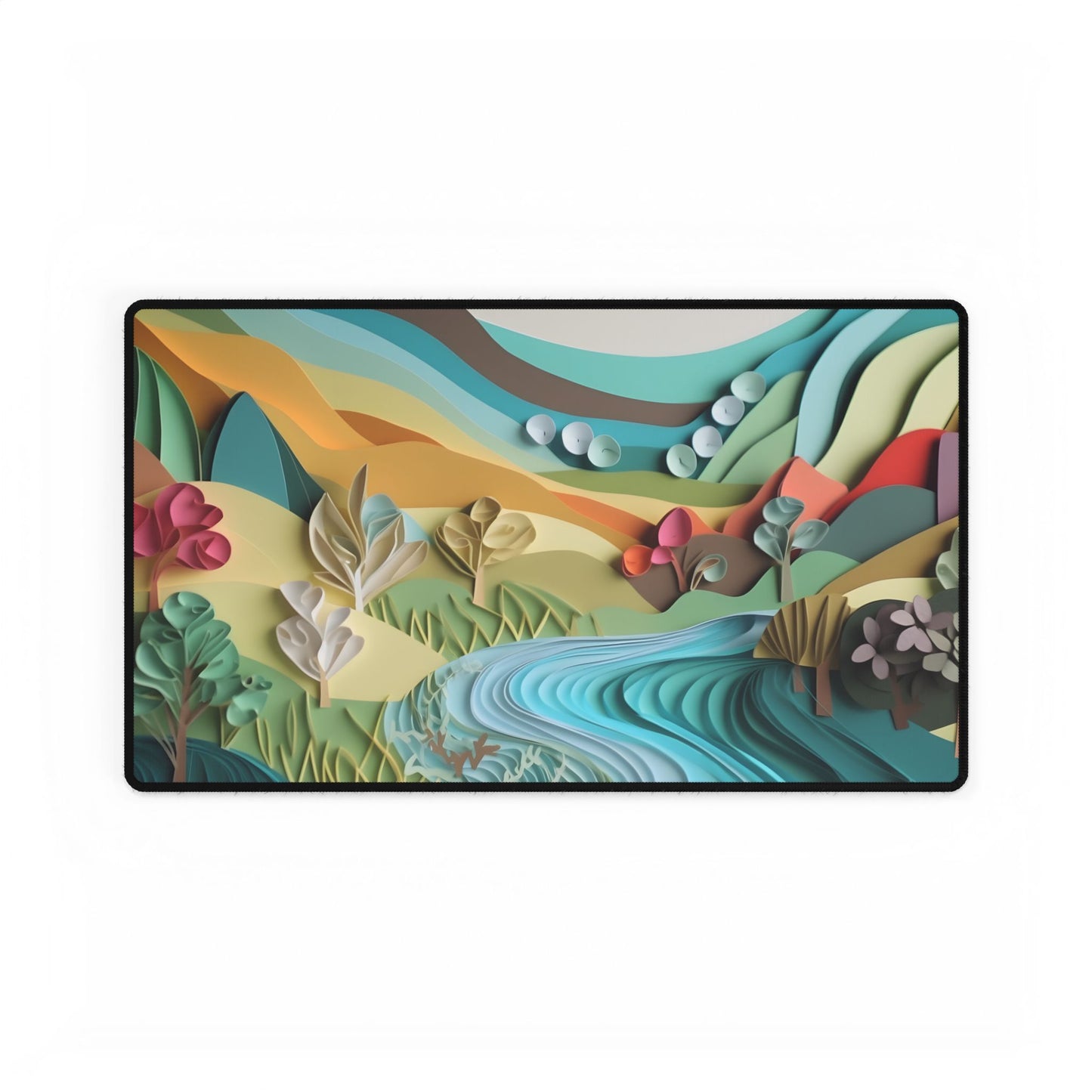 Magical Peaceful Beach: Realistic Paper Quilling Art - Desk Mat