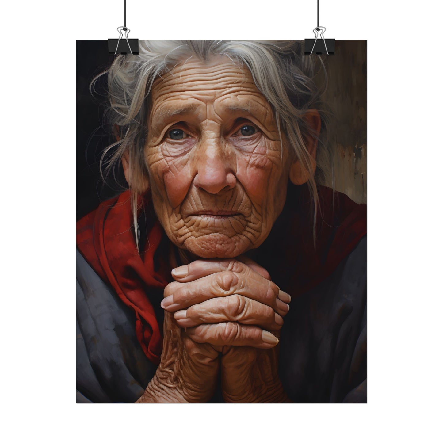 Wisdom in Age: Elderly Portrait Art - Poster
