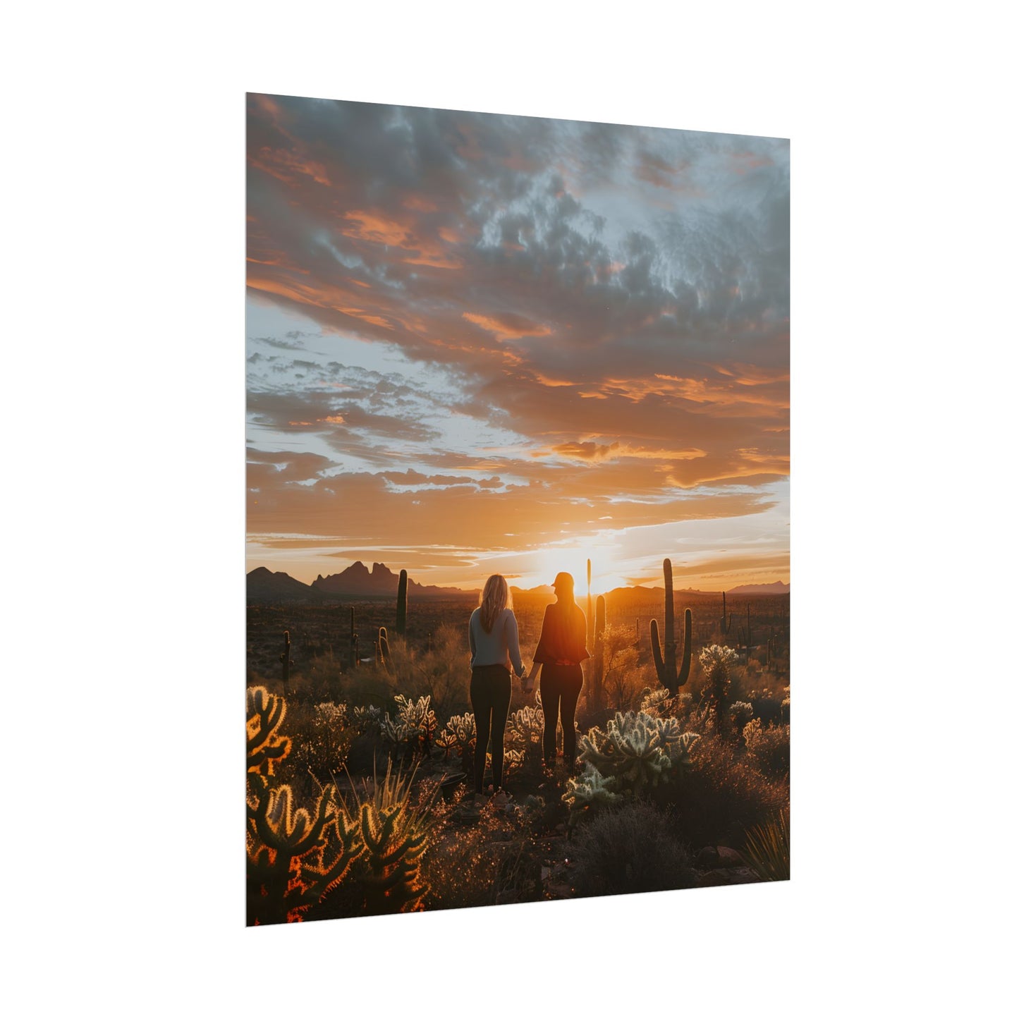 Desert Sunset Duo: Outdoor Artwork - Poster