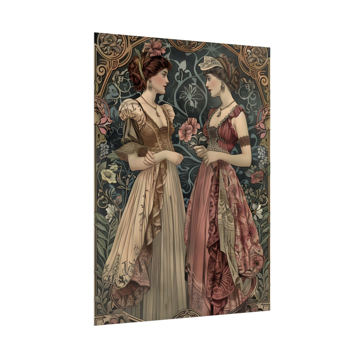 Women in Ornate Attire: Formal Primrose Ceremony - Poster