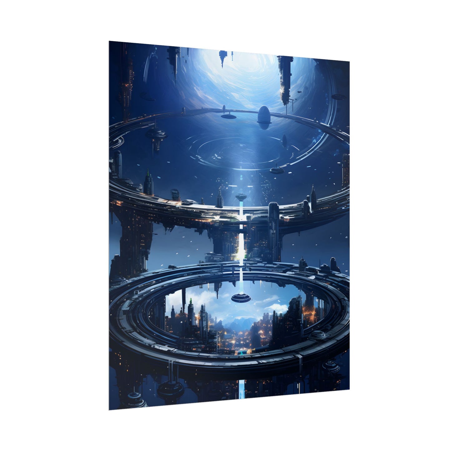 Aetherial Space Station: Massive, Futuristic Space Station in Orbit - Poster