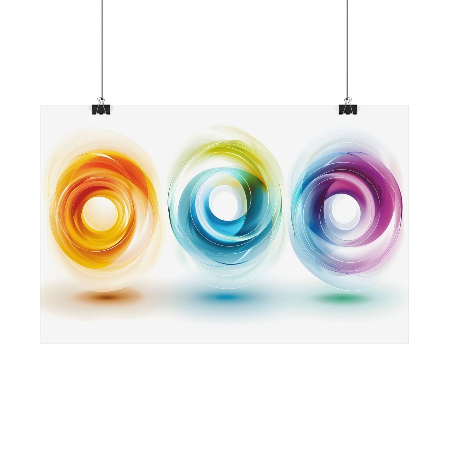 Vibrant Circles: A Dynamic Artwork of Swirling Colors - Poster