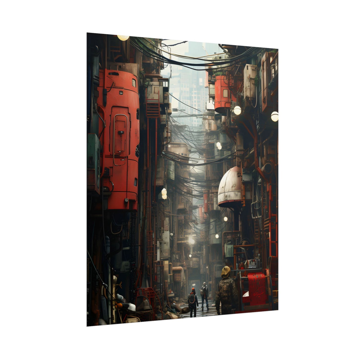 A New Era Unfolds: Post-Apocalyptic Steampunk Cityscape - Poster