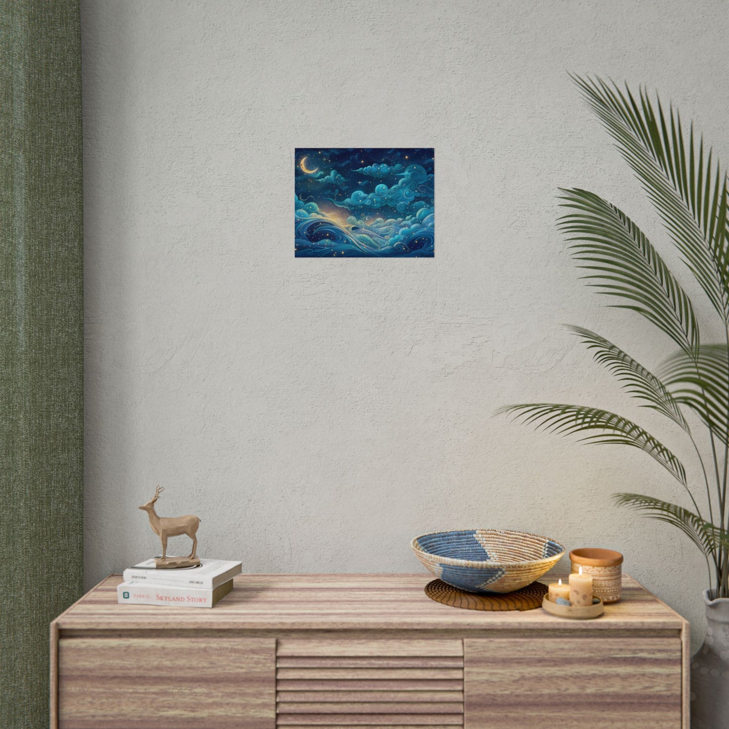 Twinkling Stellar Night Sky: Whimsical Dreamy Artwork - Poster