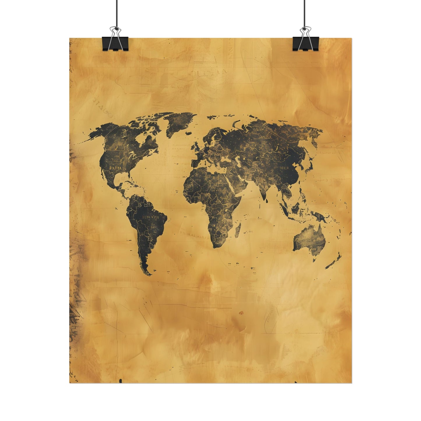 Vintage World Map: Decorative Art Piece - Poster