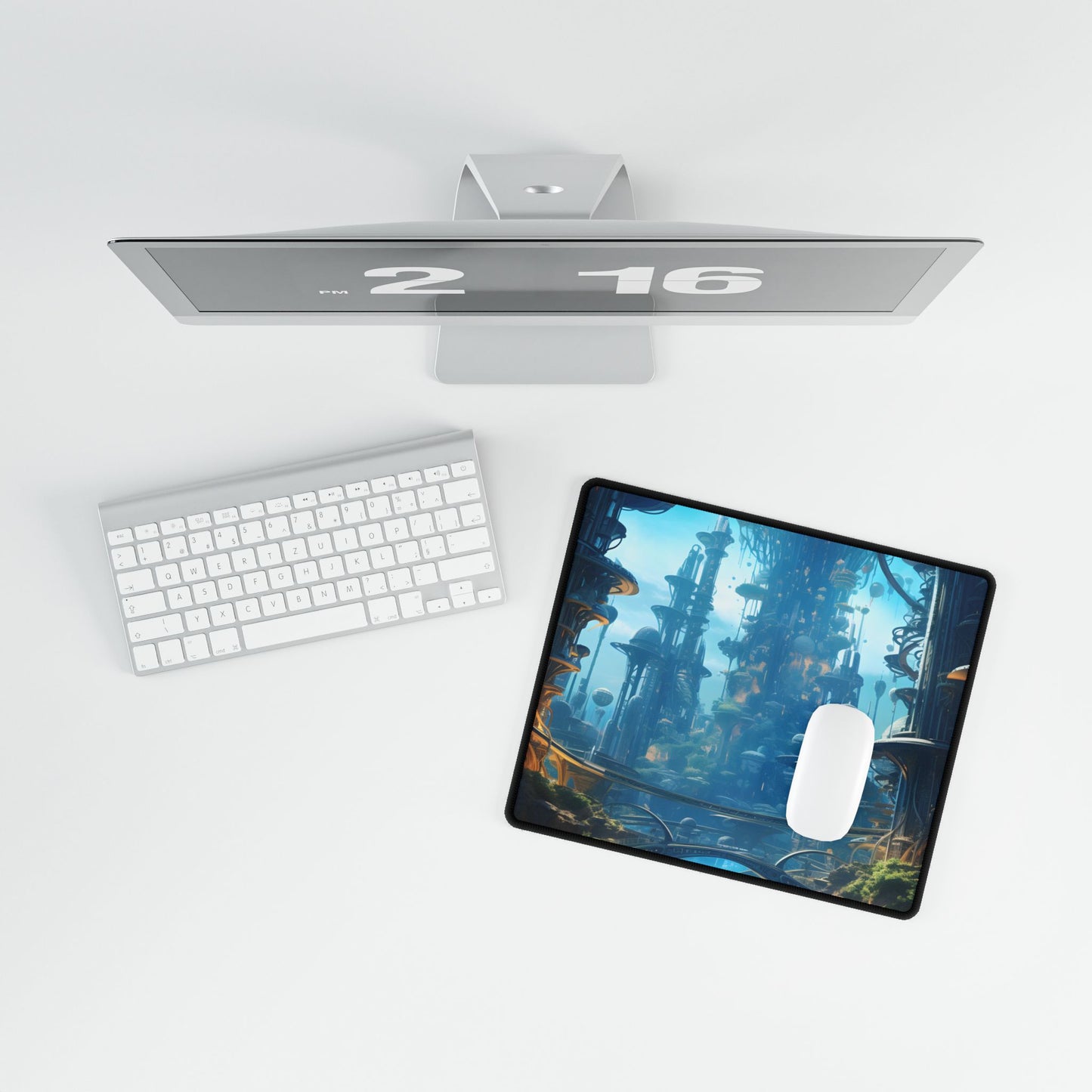 Close-Up Shot: Underwater City of the Future - Desk Mat