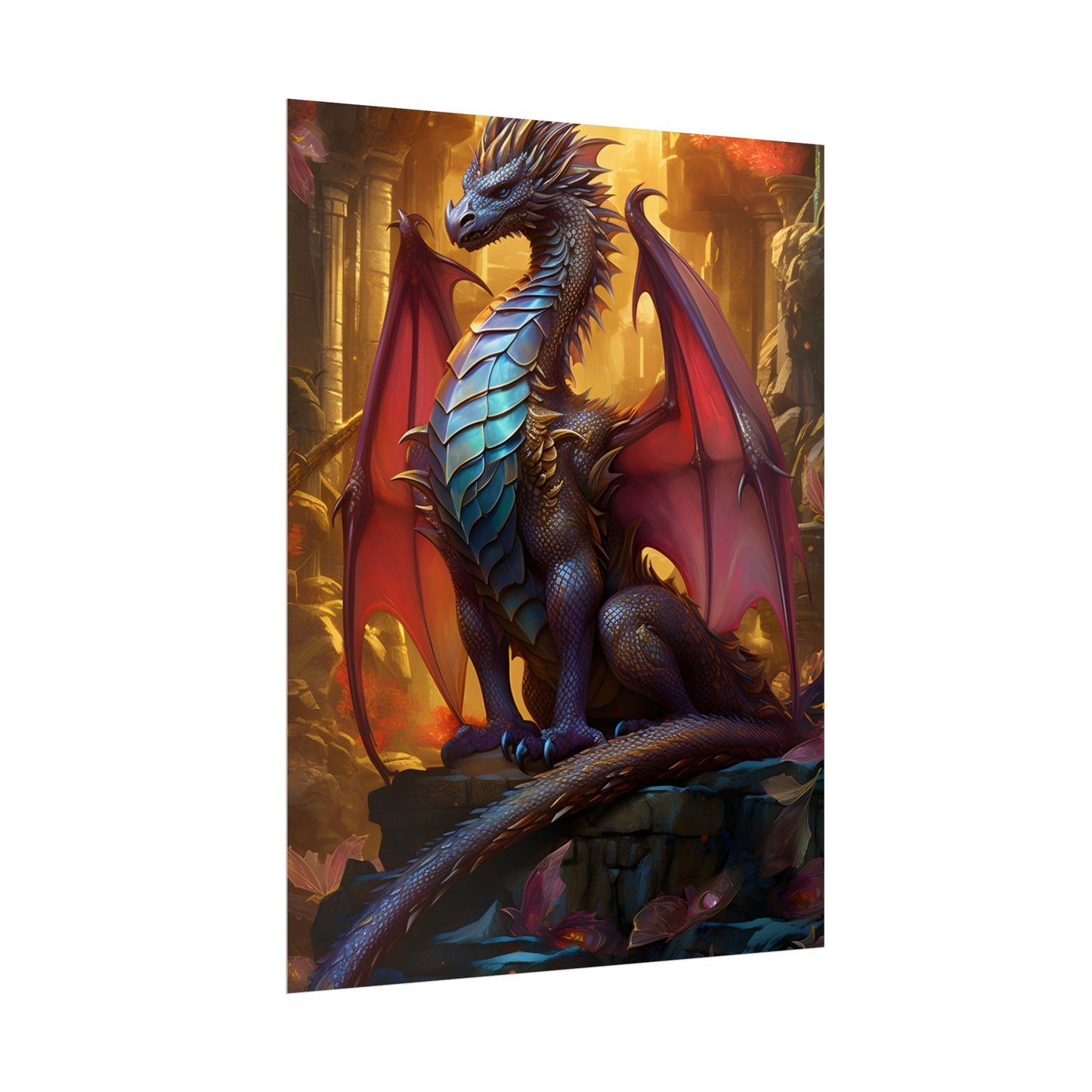 Ancient Dragon Guardian: Fantasy Artwork - Dragon Art - Poster