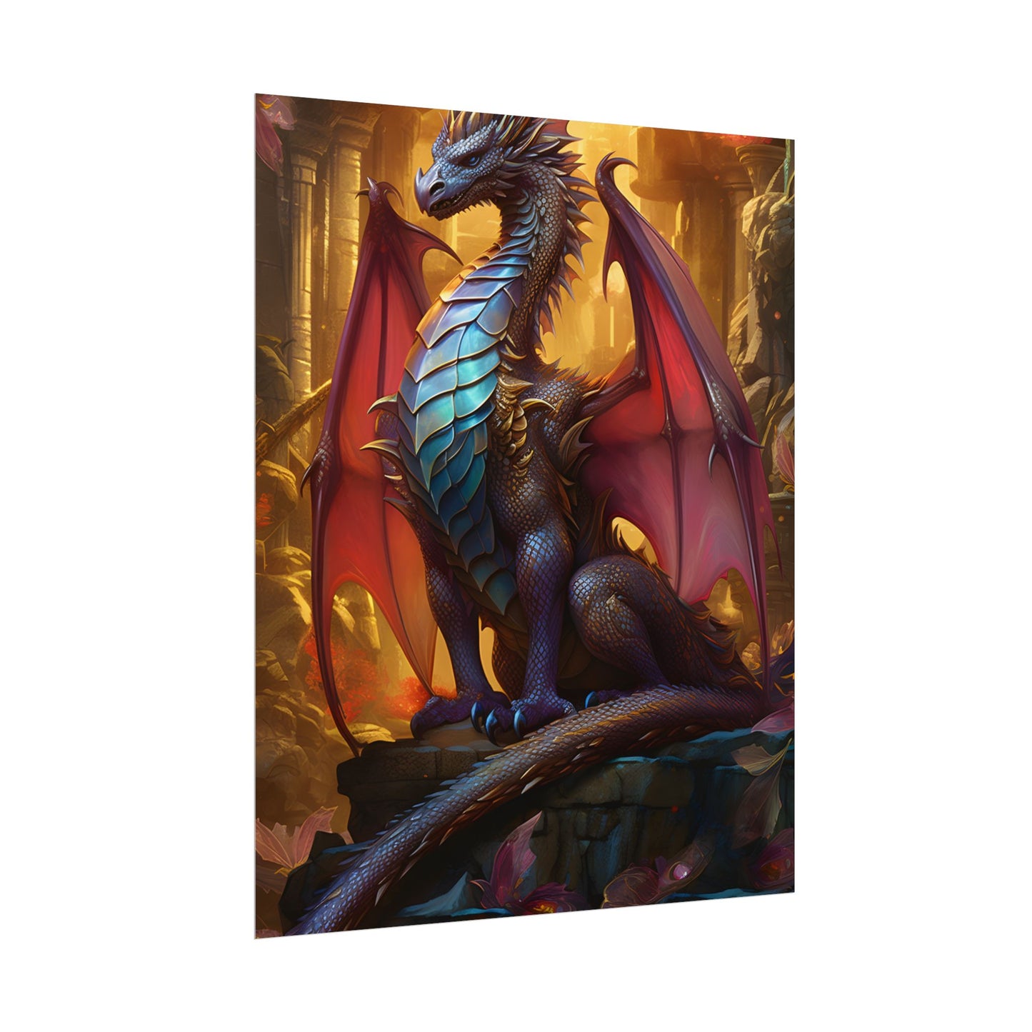 Ancient Dragon Guardian: Fantasy Artwork - Dragon Art - Poster