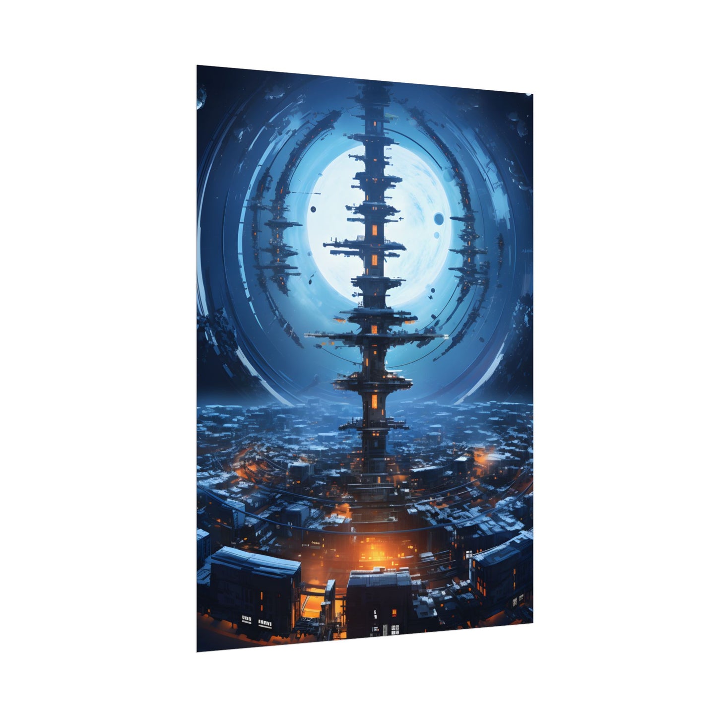 Aetherial Space Station: Low Earth Orbit Digital Art - Poster