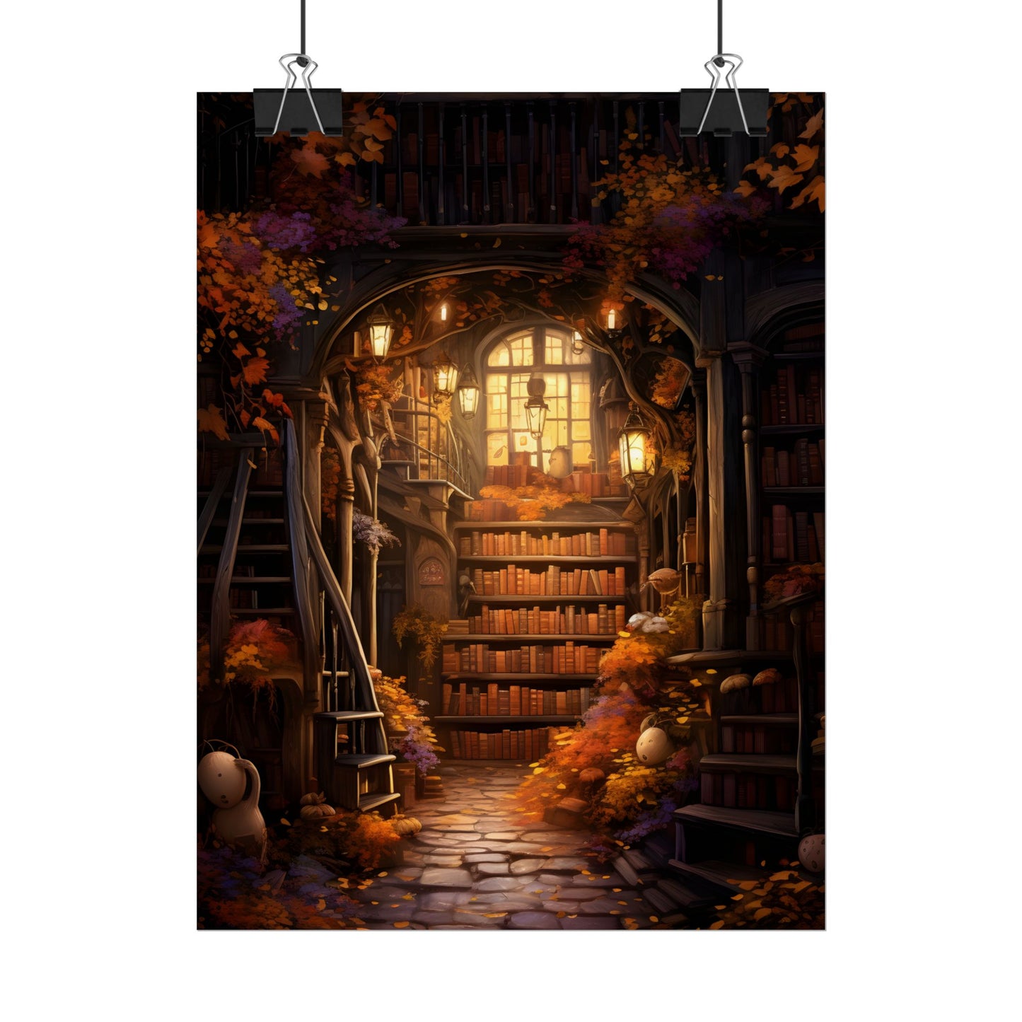 Whimsical Magical Bookshop: Enchanting Artwork in a Hidden Corner - Poster