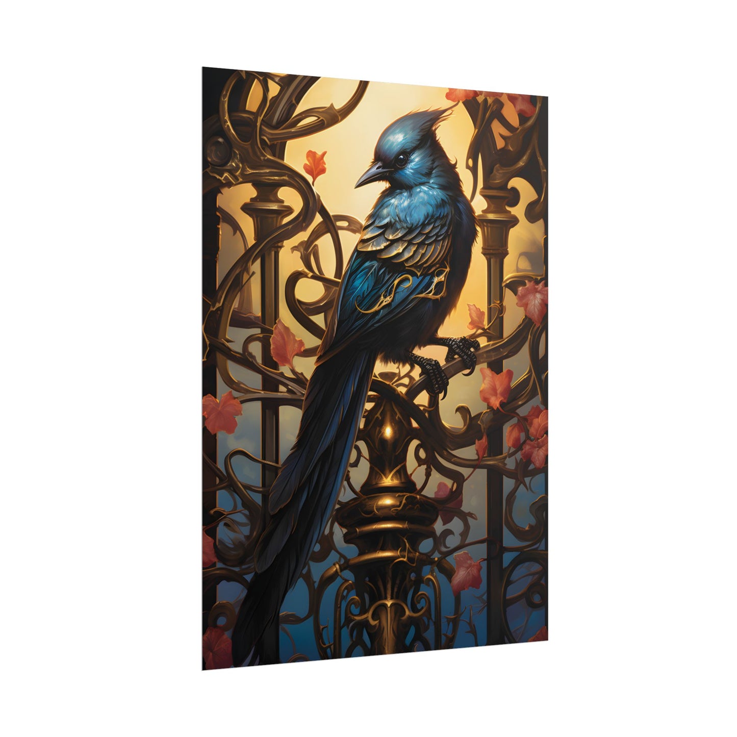 Songbird Guardian: Intense Portrait Digital Art - Poster