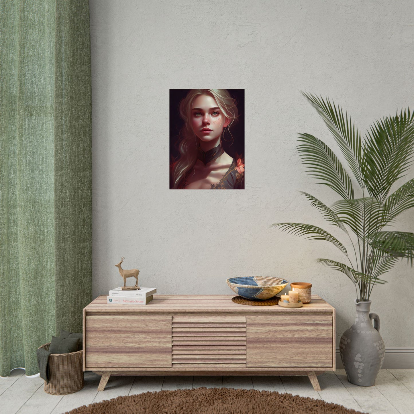 Astonishing Blonde Portrait: Artistic Beauty in Darkness - Poster
