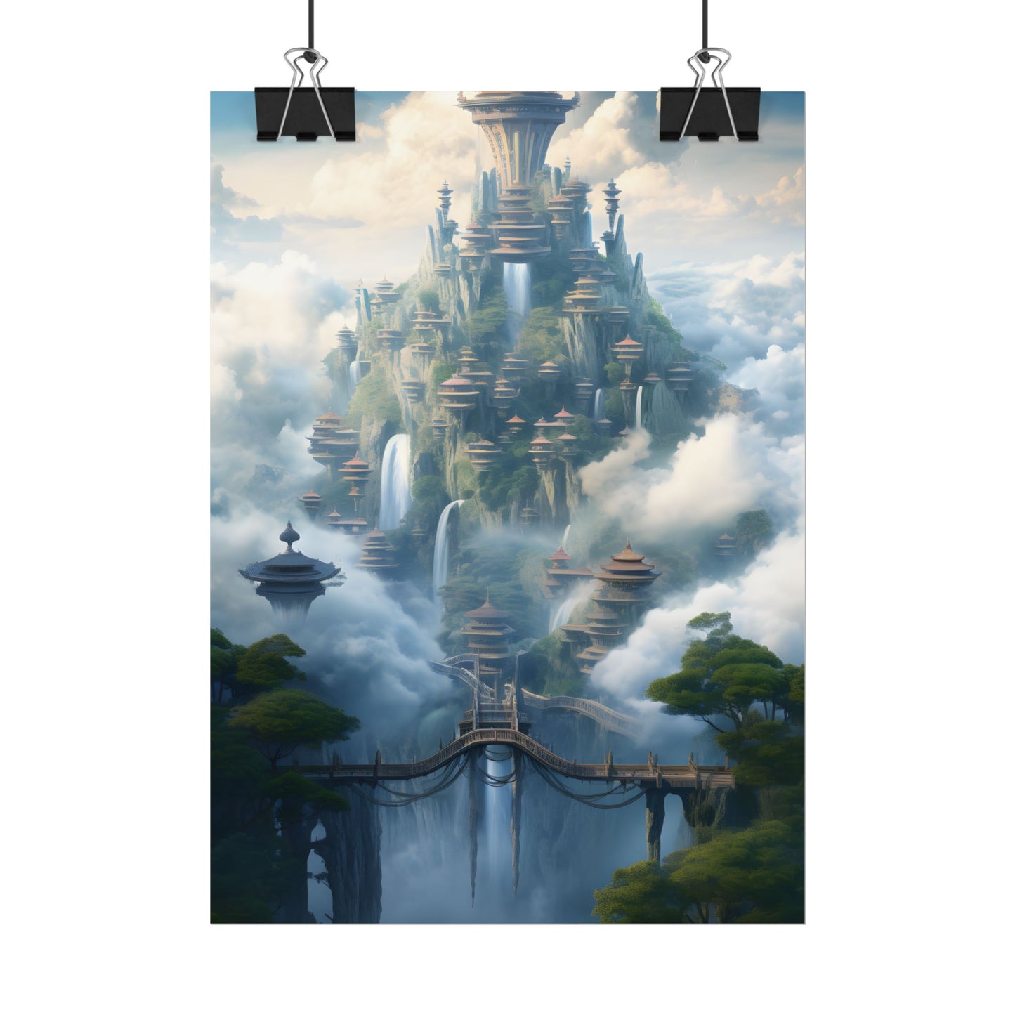 Surreal Floating City: Celestial Fantasy Realm Artwork - Poster