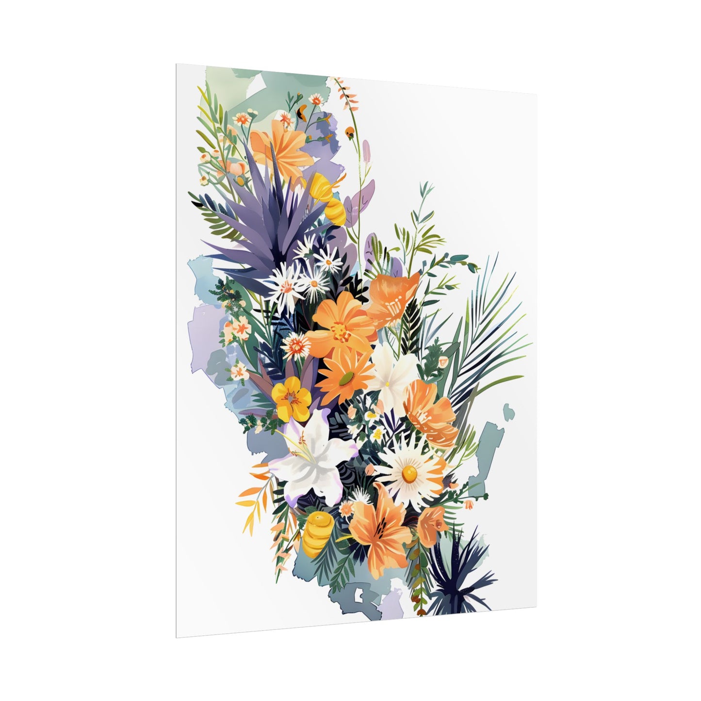 Whimsical Florida Map: Playful Art Illustration - Poster