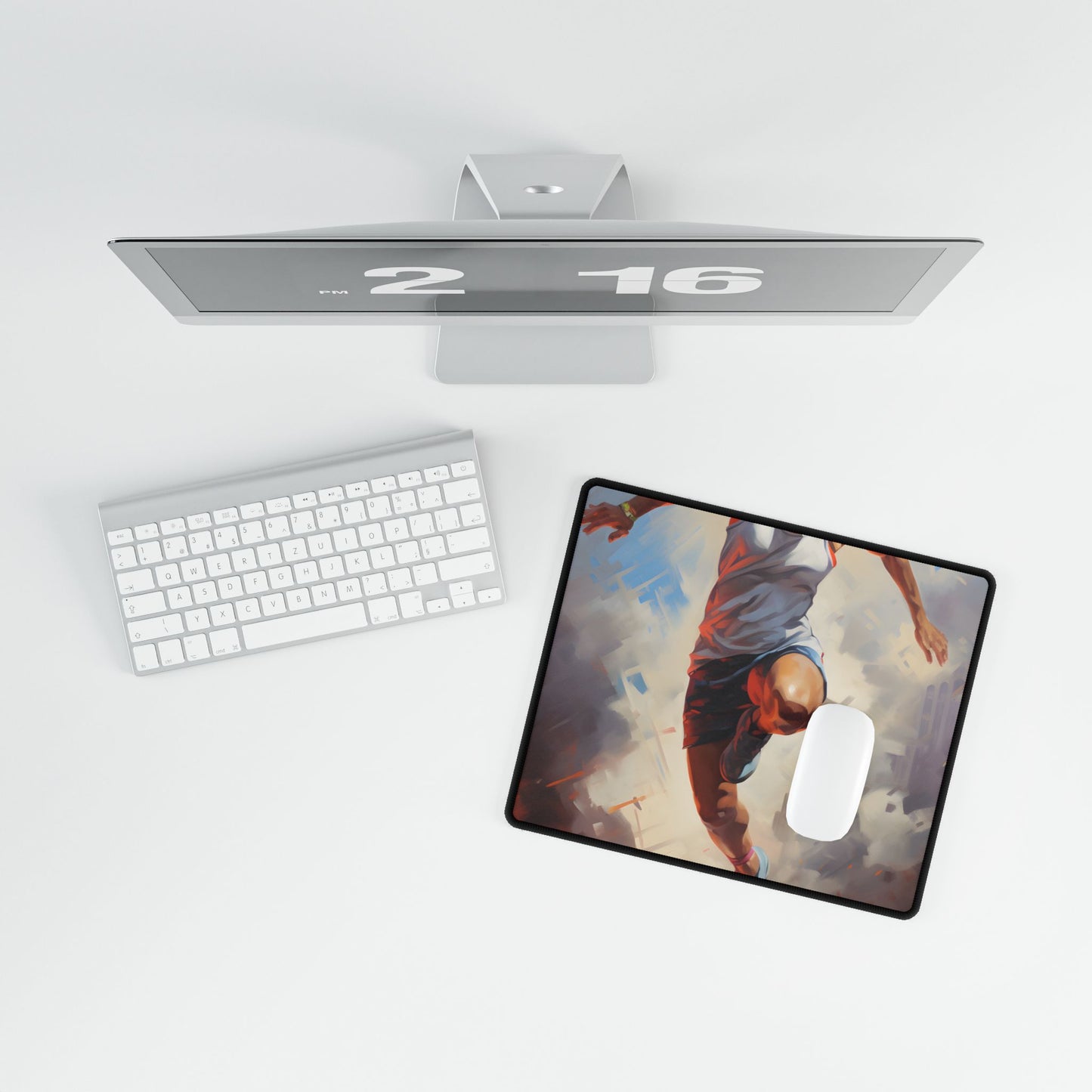 Passionate Athlete: Dedicated Portrait - Desk Mat