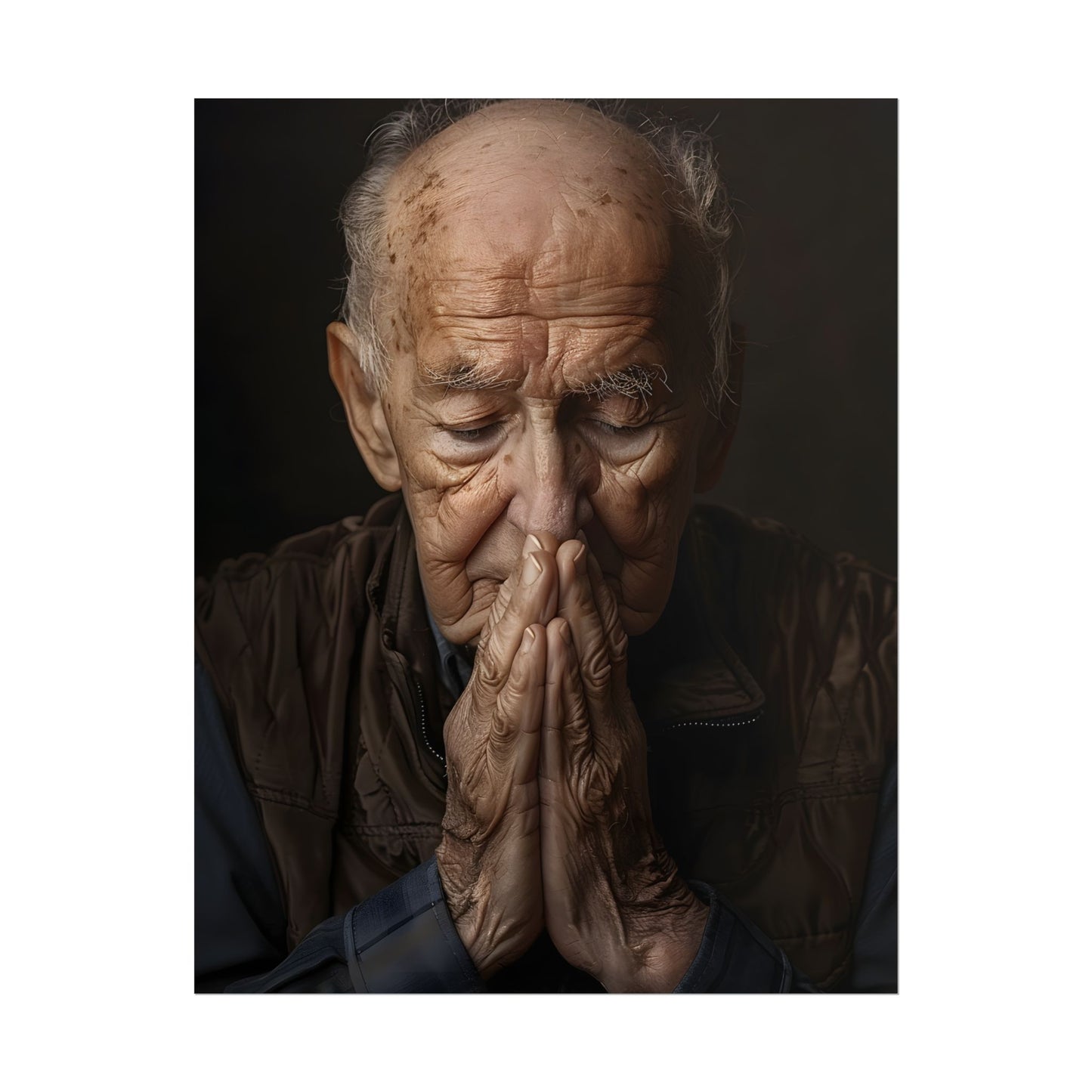 A Moment in Time: Gentle Aged Man in Formal Contemplation - Poster