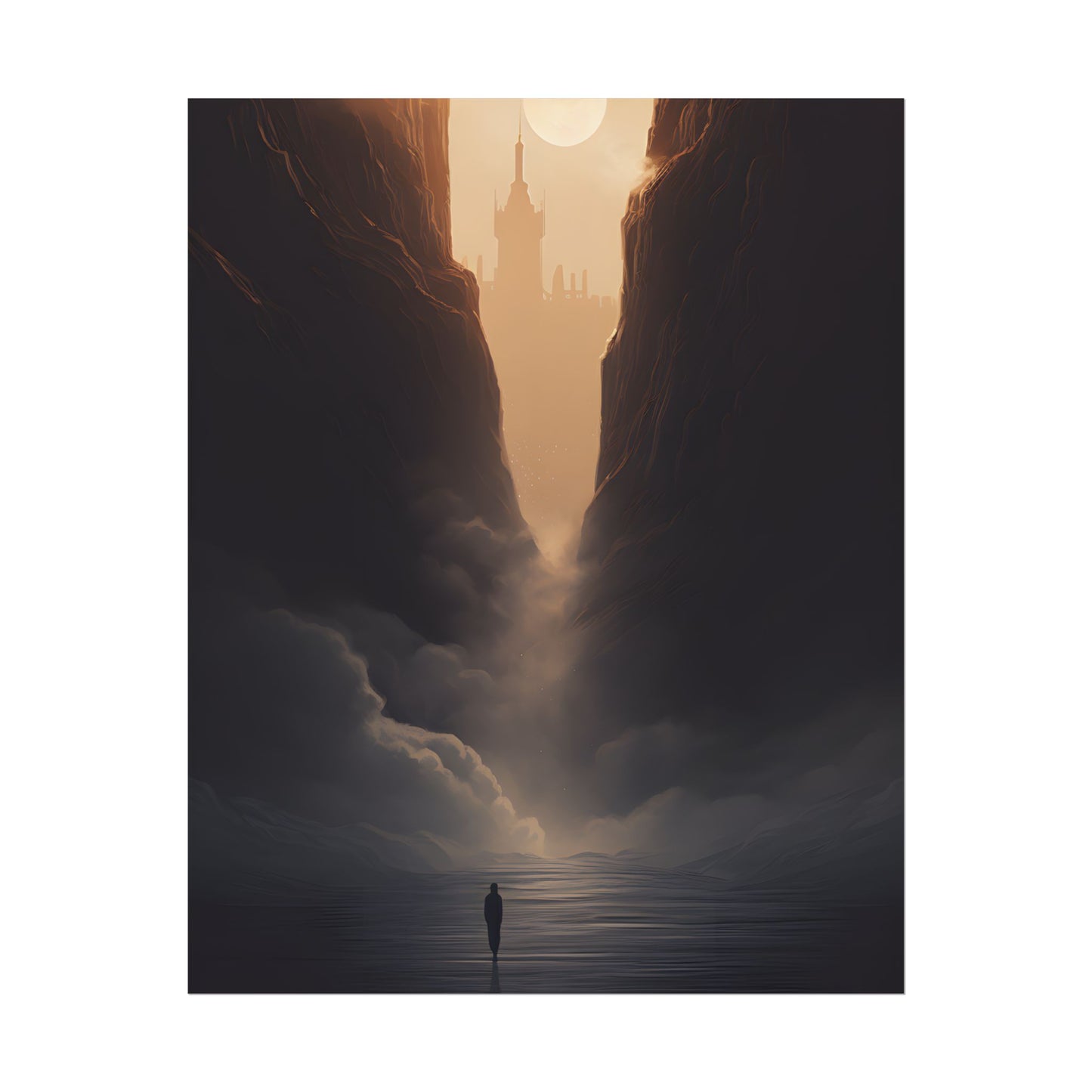 Textured Light Circle: Photographic Art Study - Poster