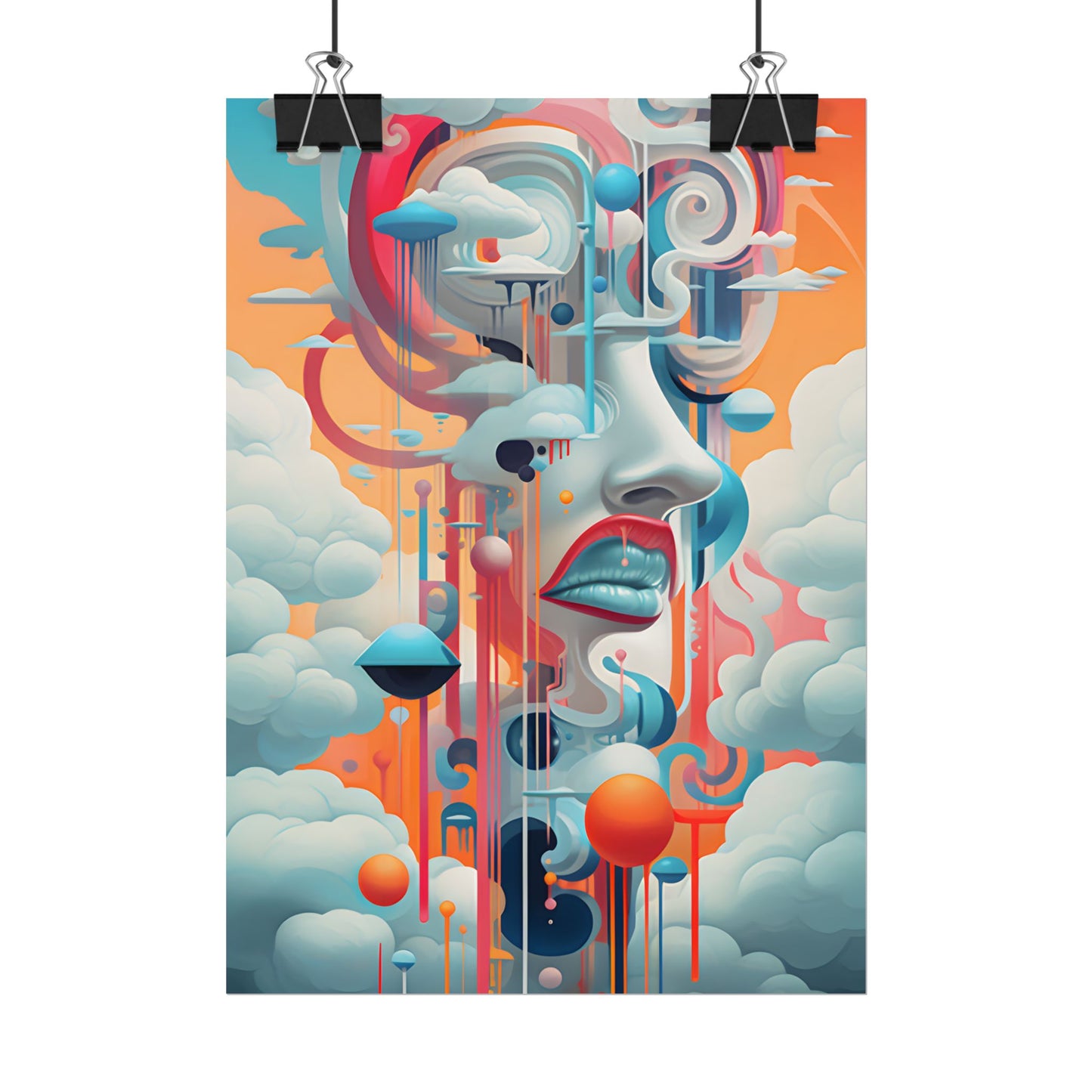 Abstract Digital Art: Dynamic Geometric Dreamspace - Poster
