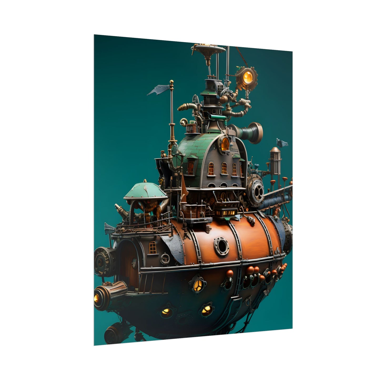 Steampunk Undersea Journey with Captain Nemo's Nautilus - Poster