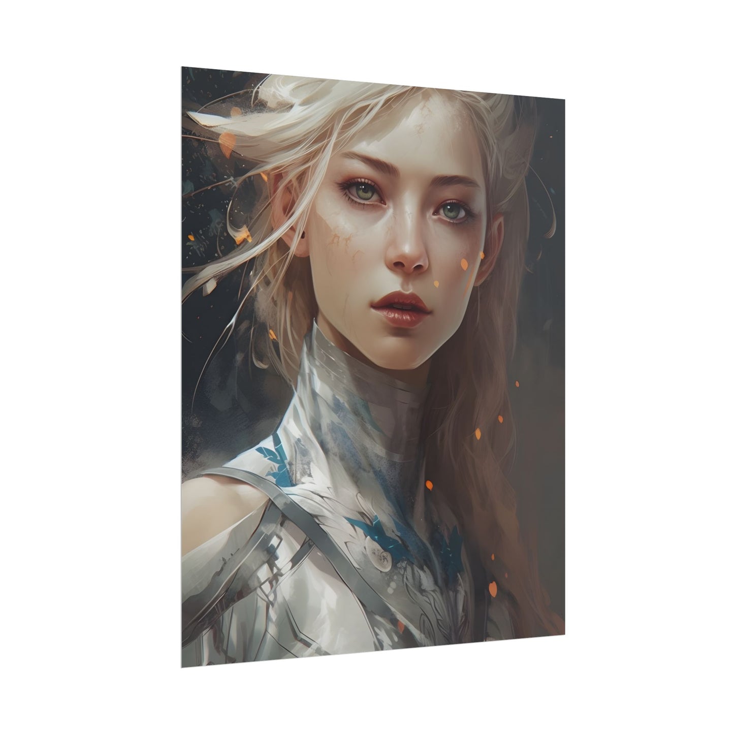 Astonishing Blonde Portrait: Capturing Intensity in Art - Poster