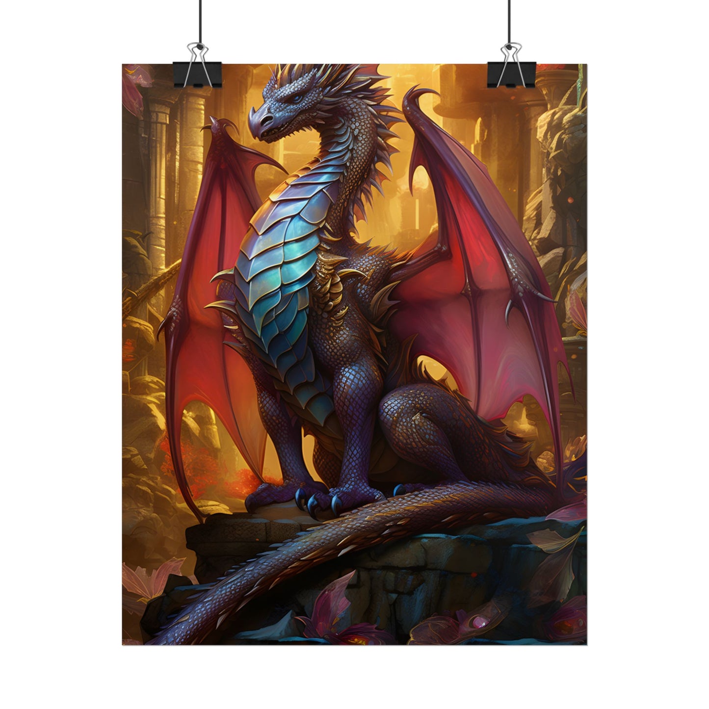 Ancient Dragon Guardian: Fantasy Artwork - Dragon Art - Poster