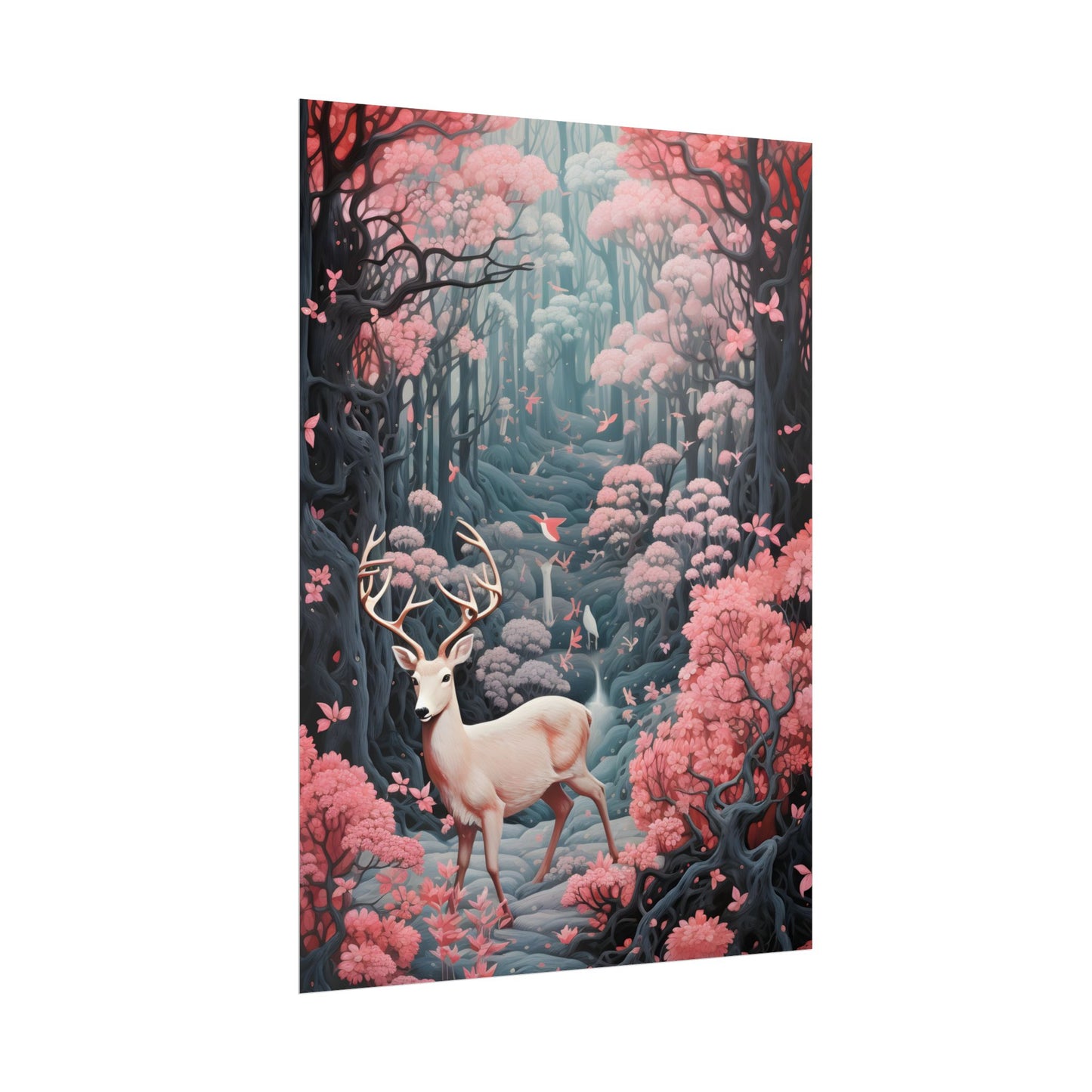 Whimsical Woodland Haven: Six Friends' Enchanted Forest - Poster