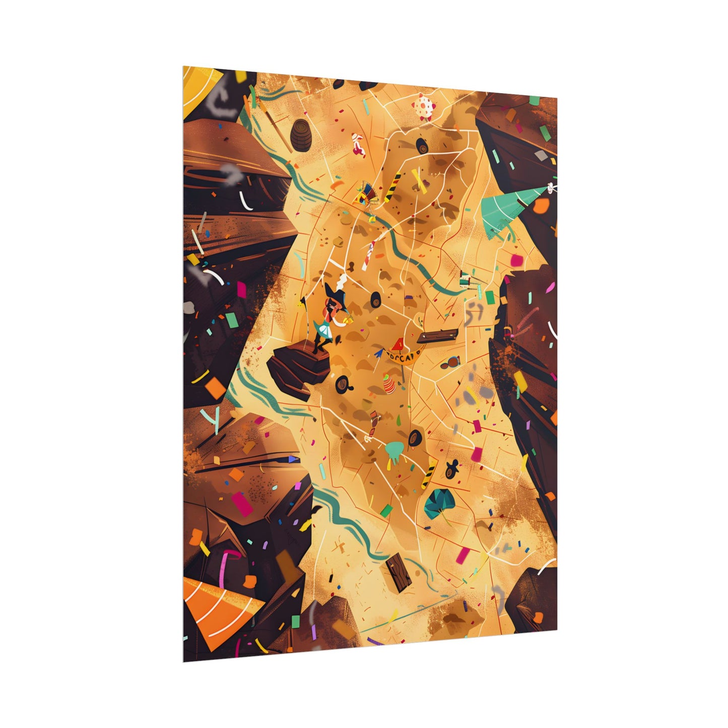 Whimsical Illustration: Classic Facial Features - Poster