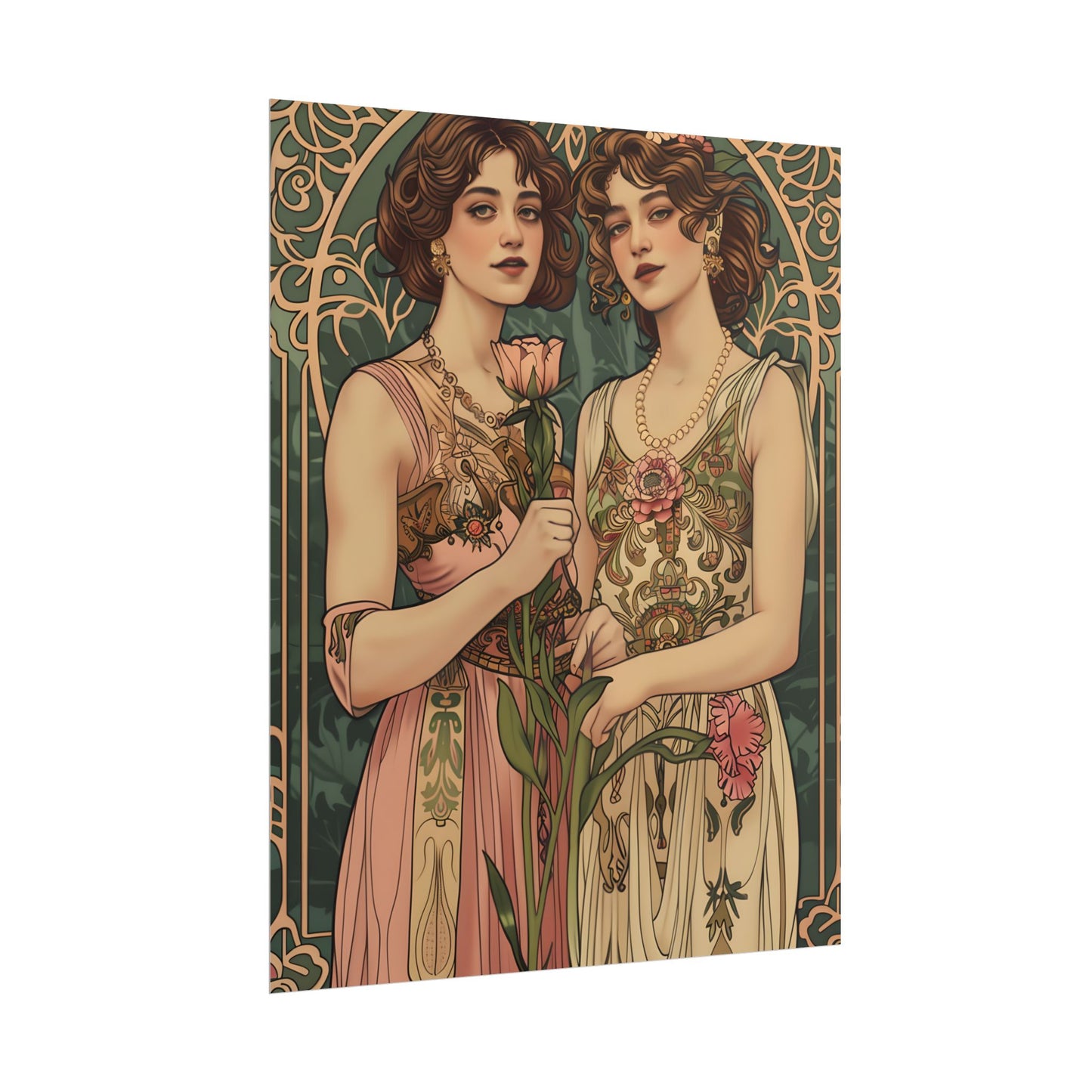 Women in Harmony: Primrose Bloom Artwork - Poster