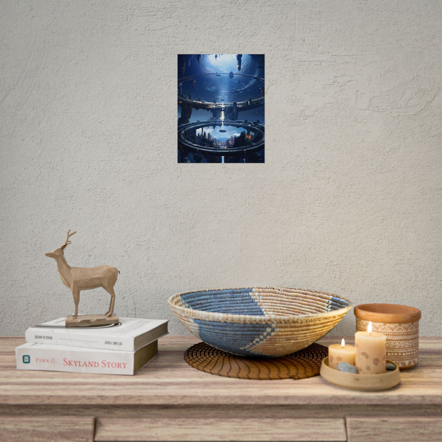 Aetherial Space Station: Massive, Futuristic Space Station in Orbit - Poster