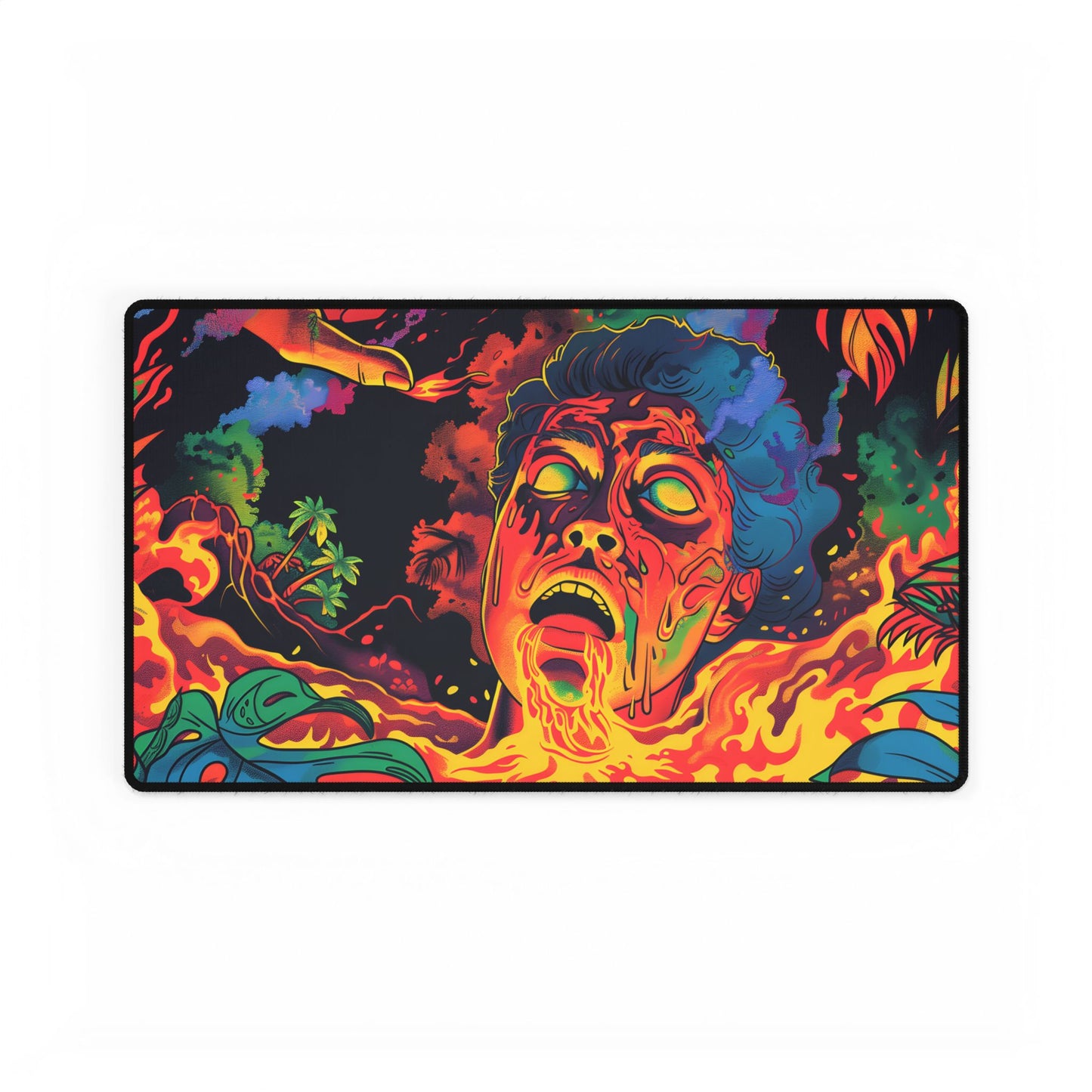 Whimsical Reading Moment: Cartoonish Illustration - Desk Mat