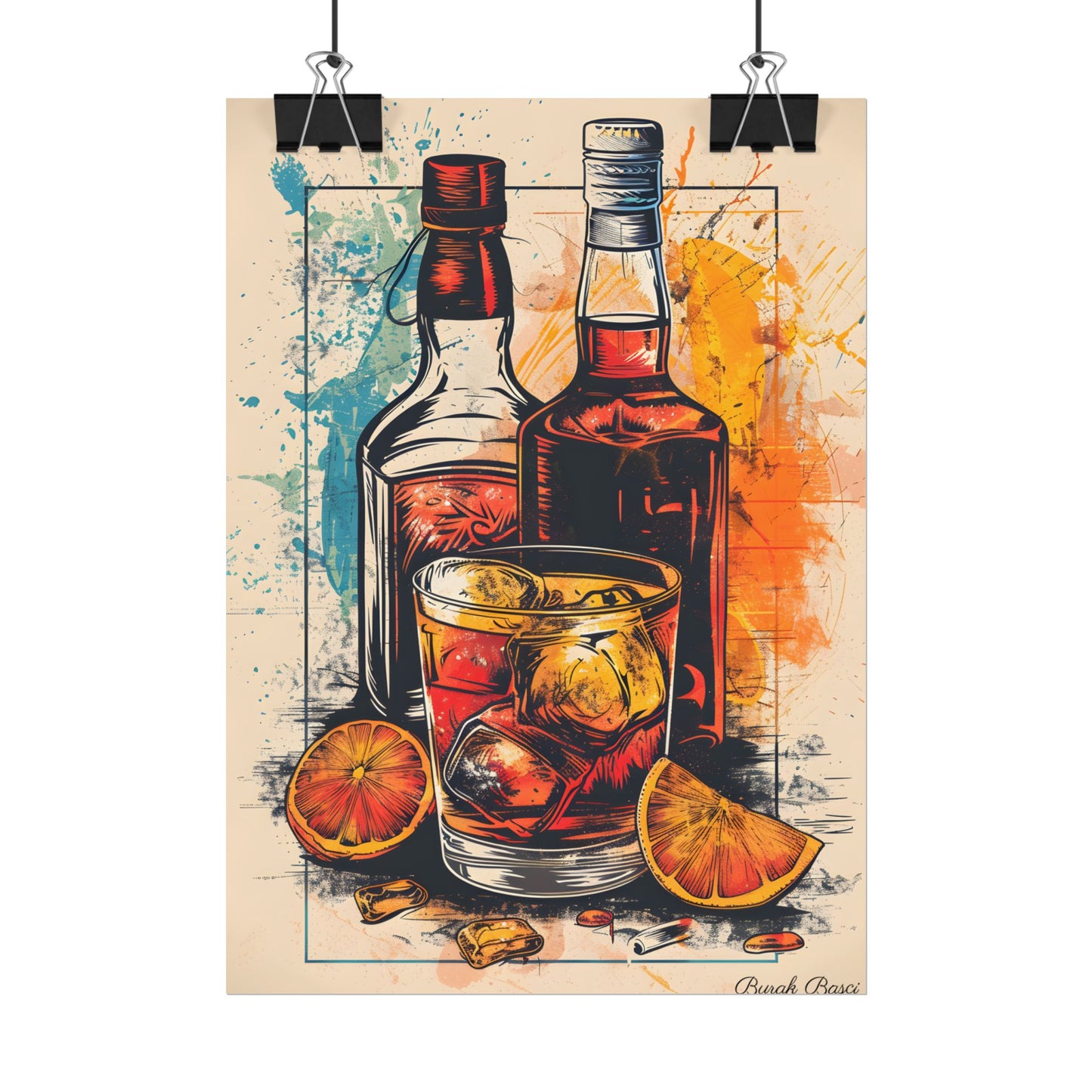 Vintage Cocktail Hour: Old-Fashioned Glass Art Poster - Poster