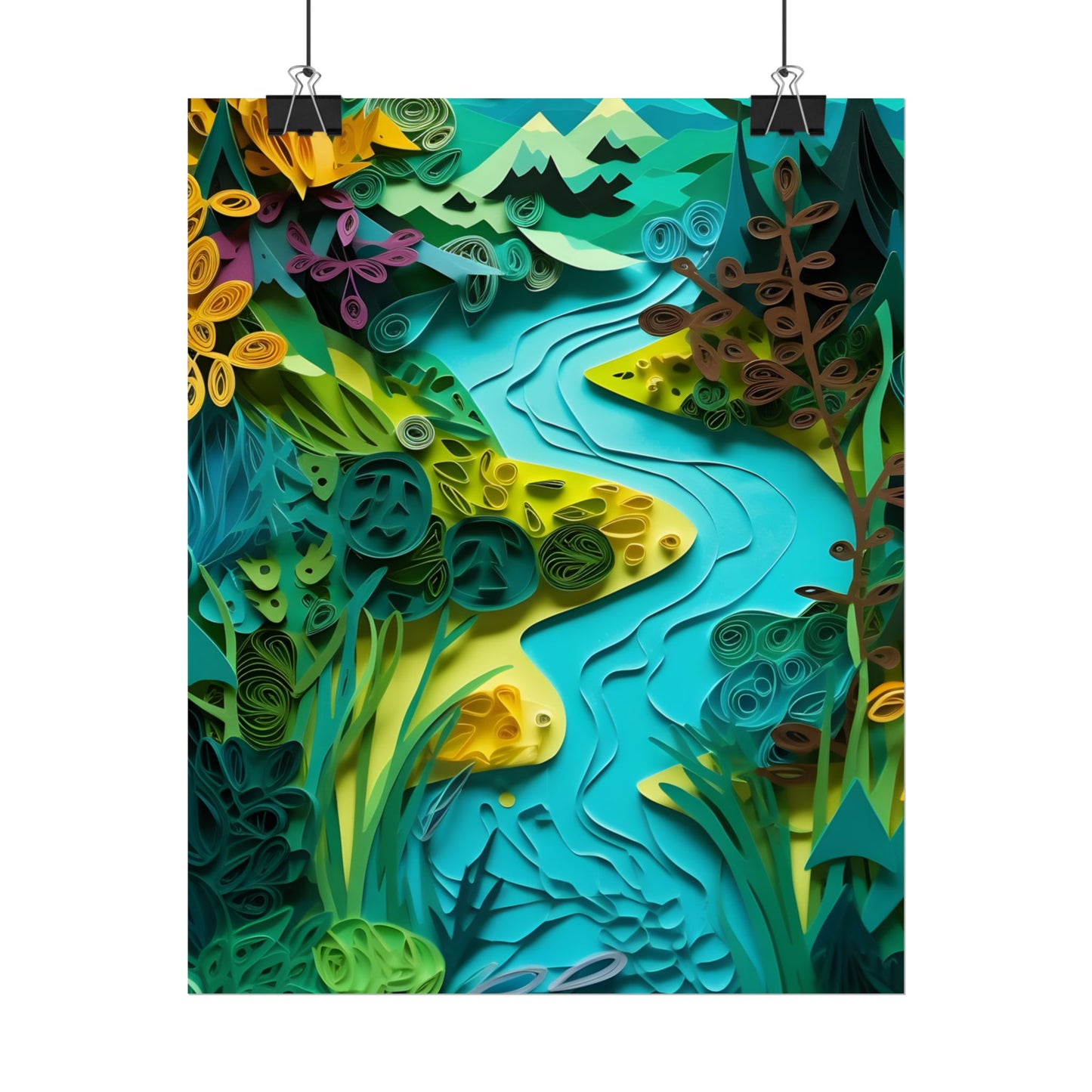 Vibrant American Landscapes: A Quilling Artwork - Poster
