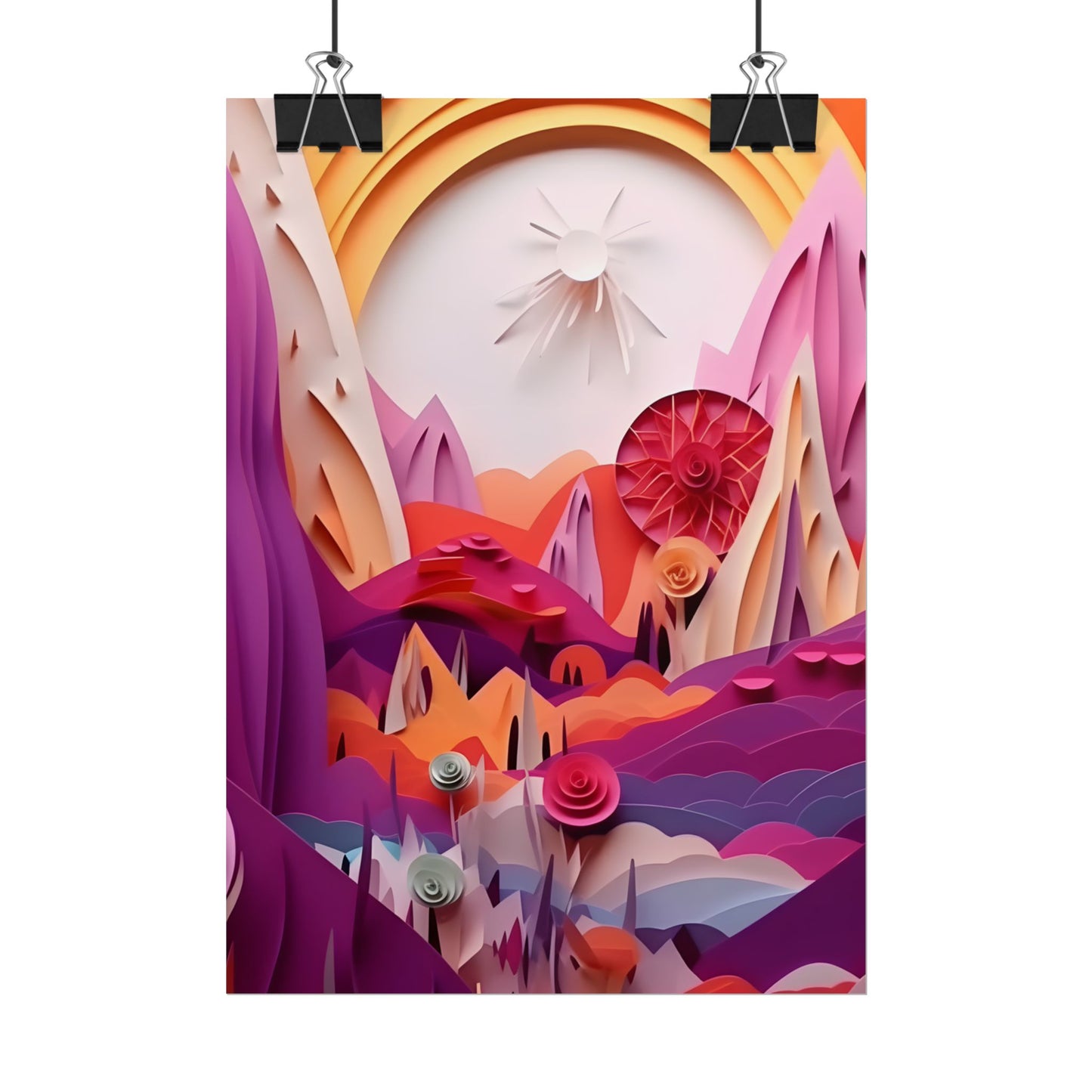 Vibrant Desert Oasis: Portrait Landscape Art Print - Poster