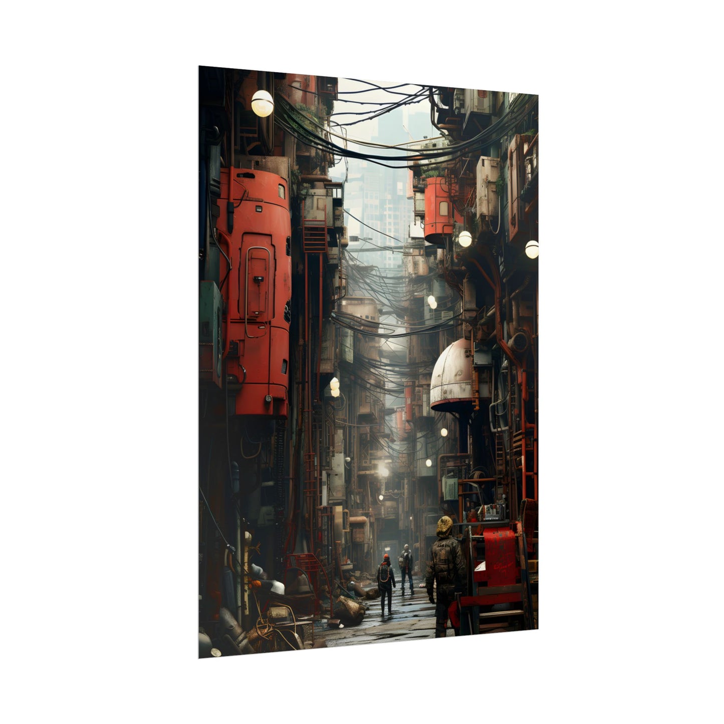 A New Era Unfolds: Post-Apocalyptic Steampunk Cityscape - Poster