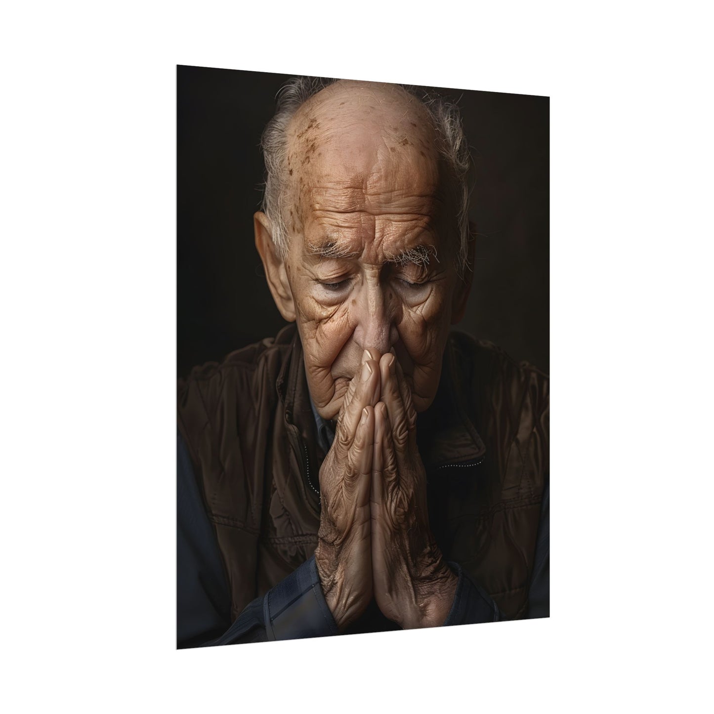 A Moment in Time: Gentle Aged Man in Formal Contemplation - Poster