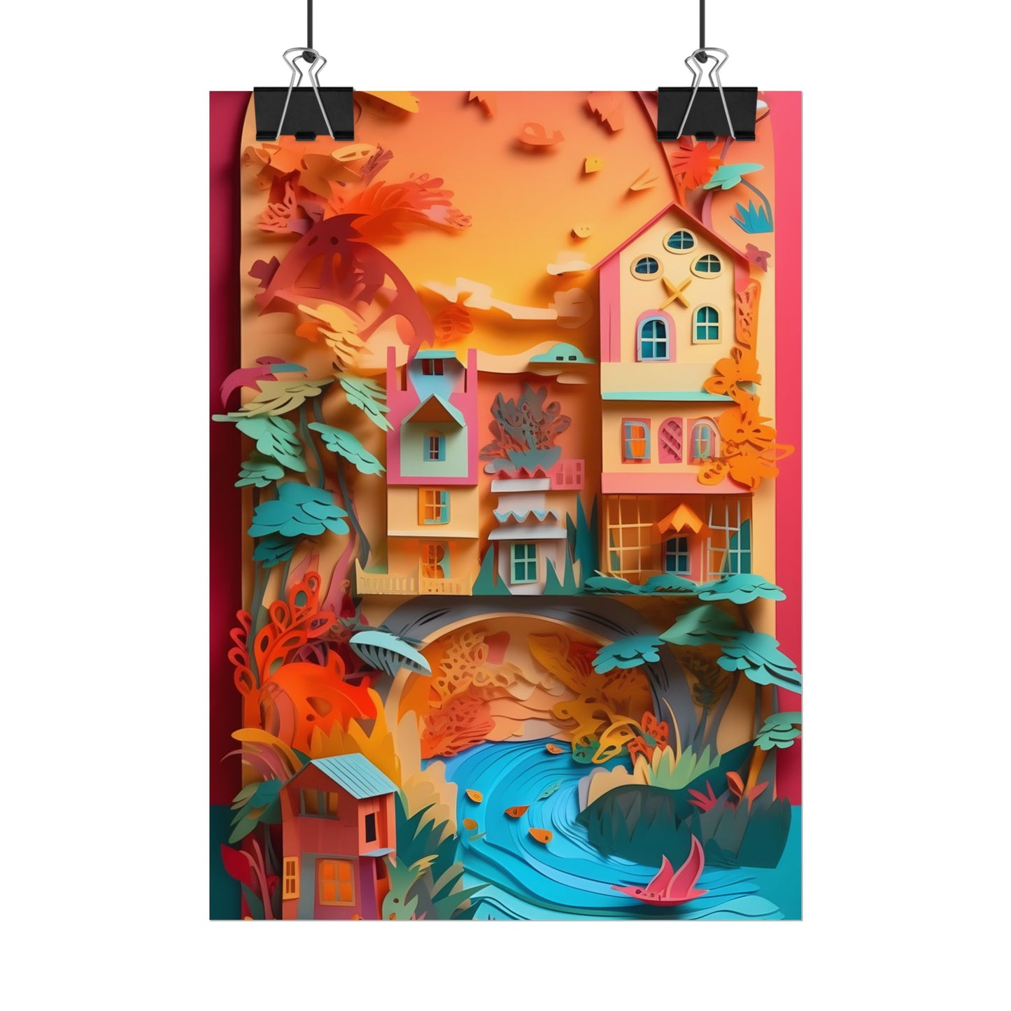 Whimsical Paper Quilling Illusion: Realistic Photograph - Poster