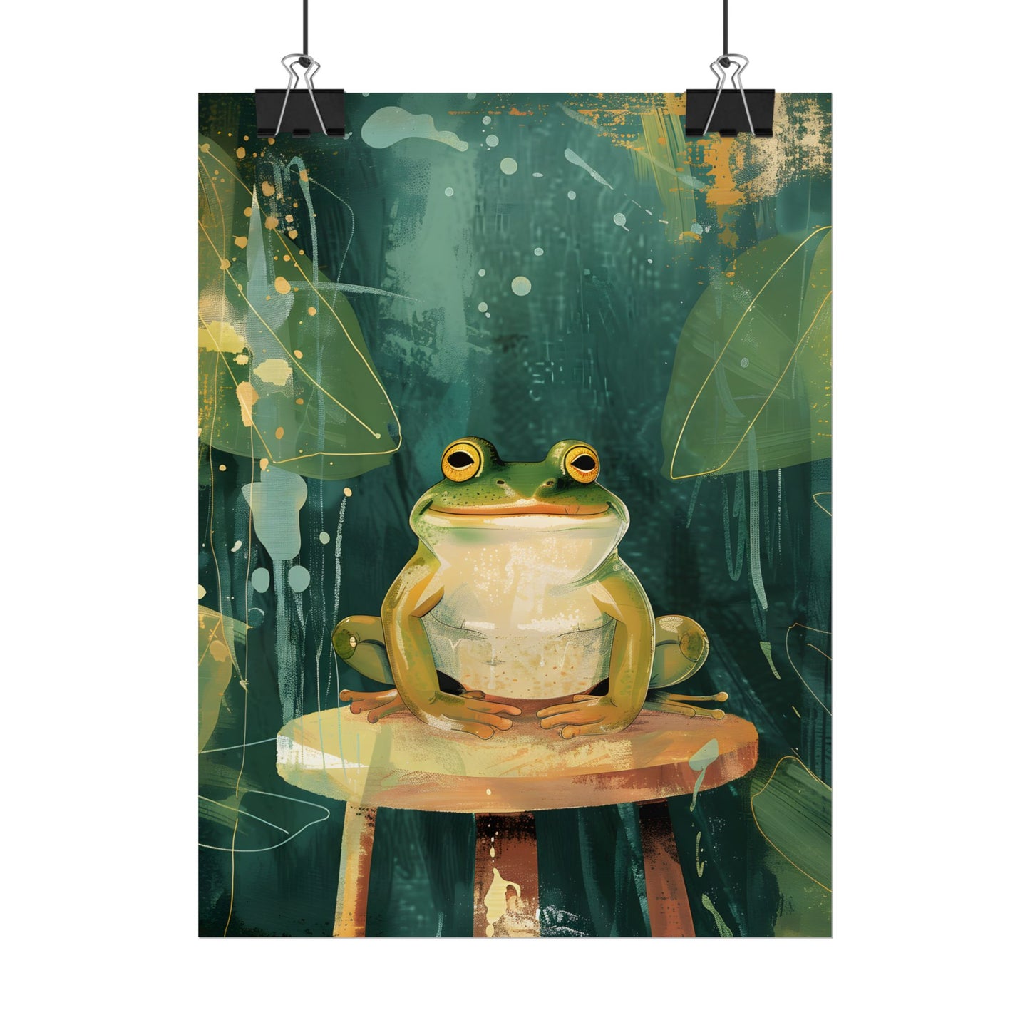 Whimsical Frog Cartoon: Colorful Ta Illustration - Poster