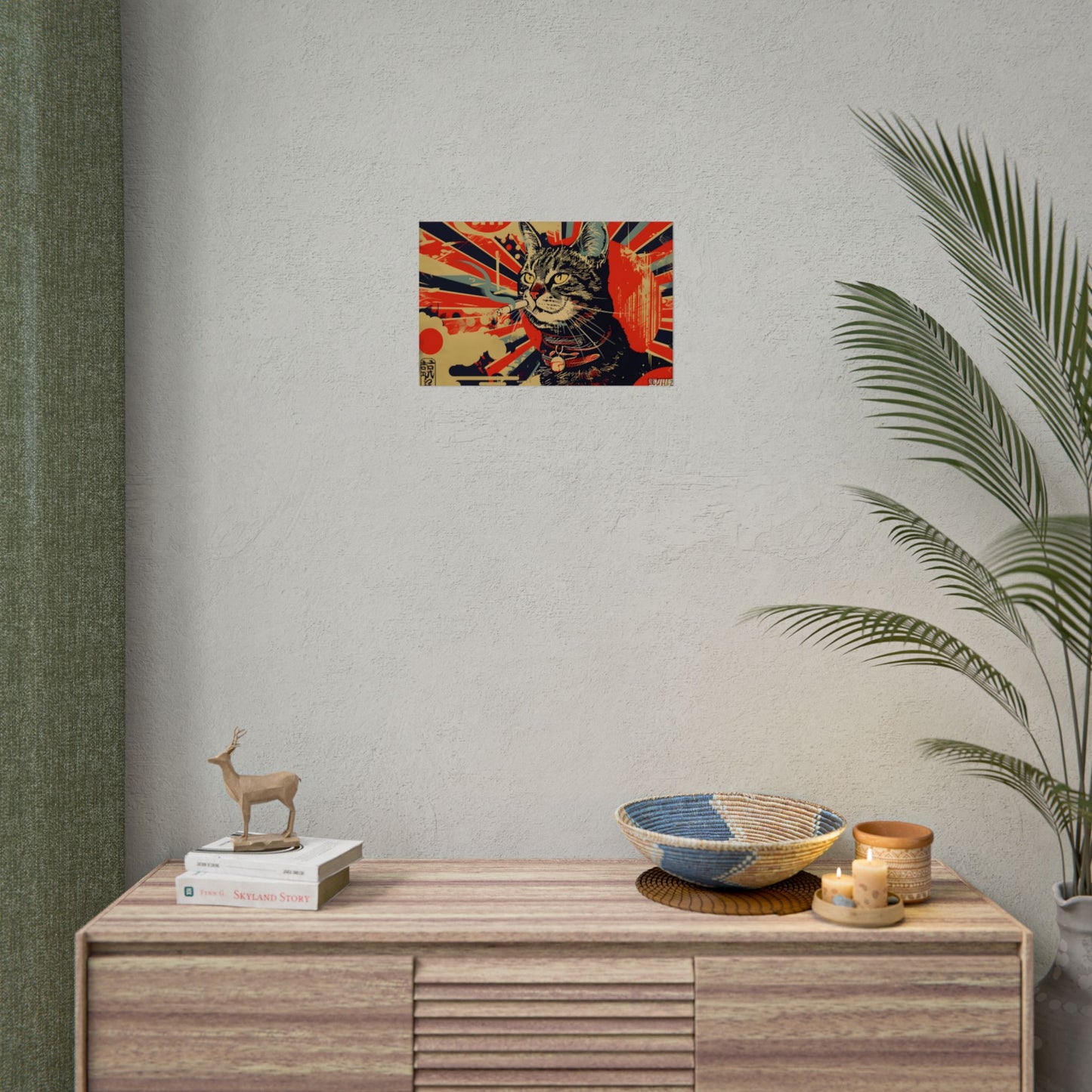 Whimsical Urban Wildlife: Cat Art in a Bolstered Setting - Poster