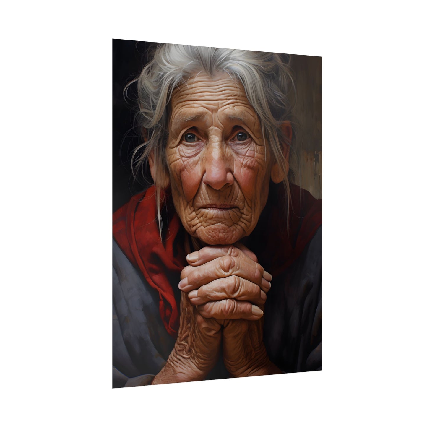 Wisdom in Age: Elderly Portrait Art - Poster