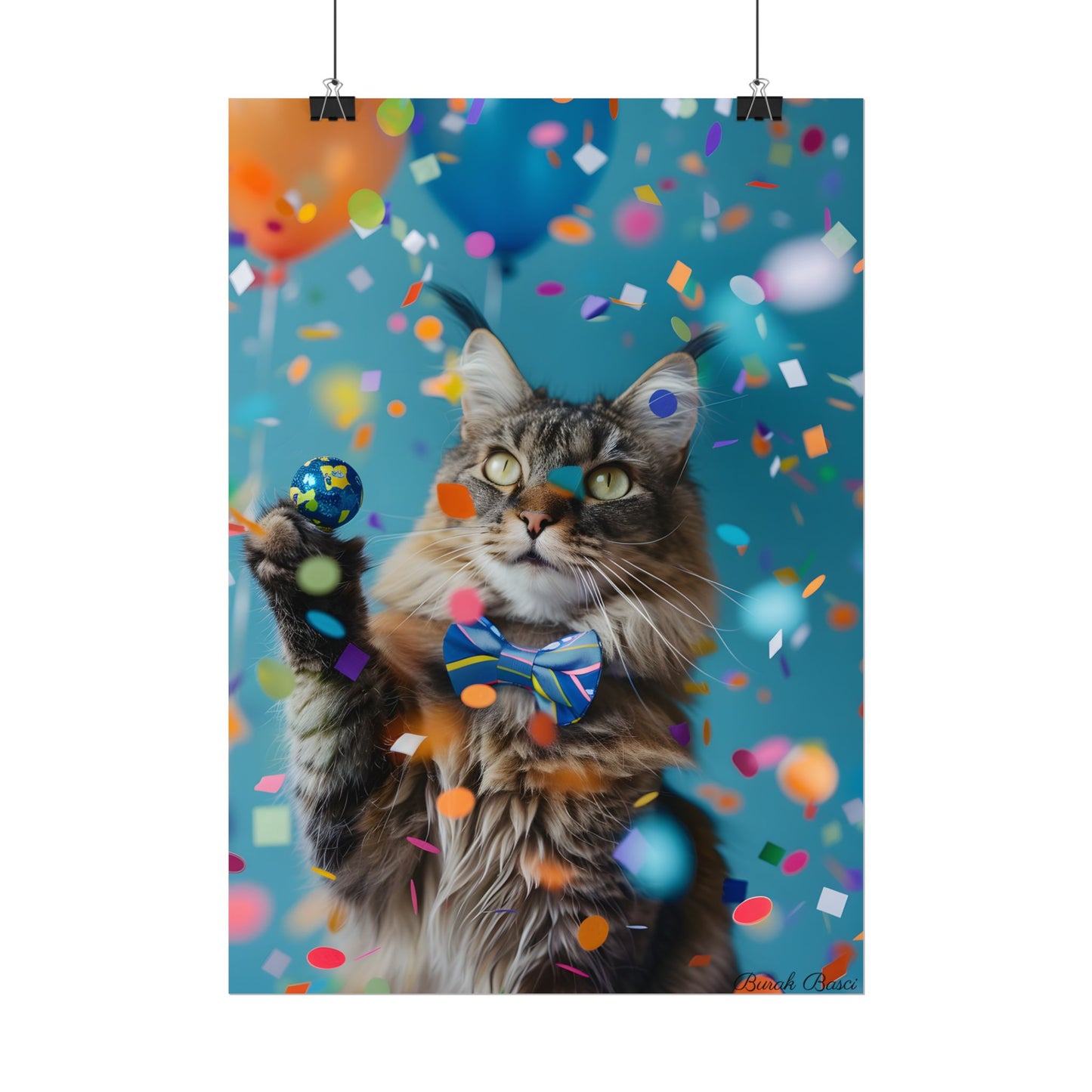 Whimsical Cat in Bow Tie: Exclusive Artwork - Poster