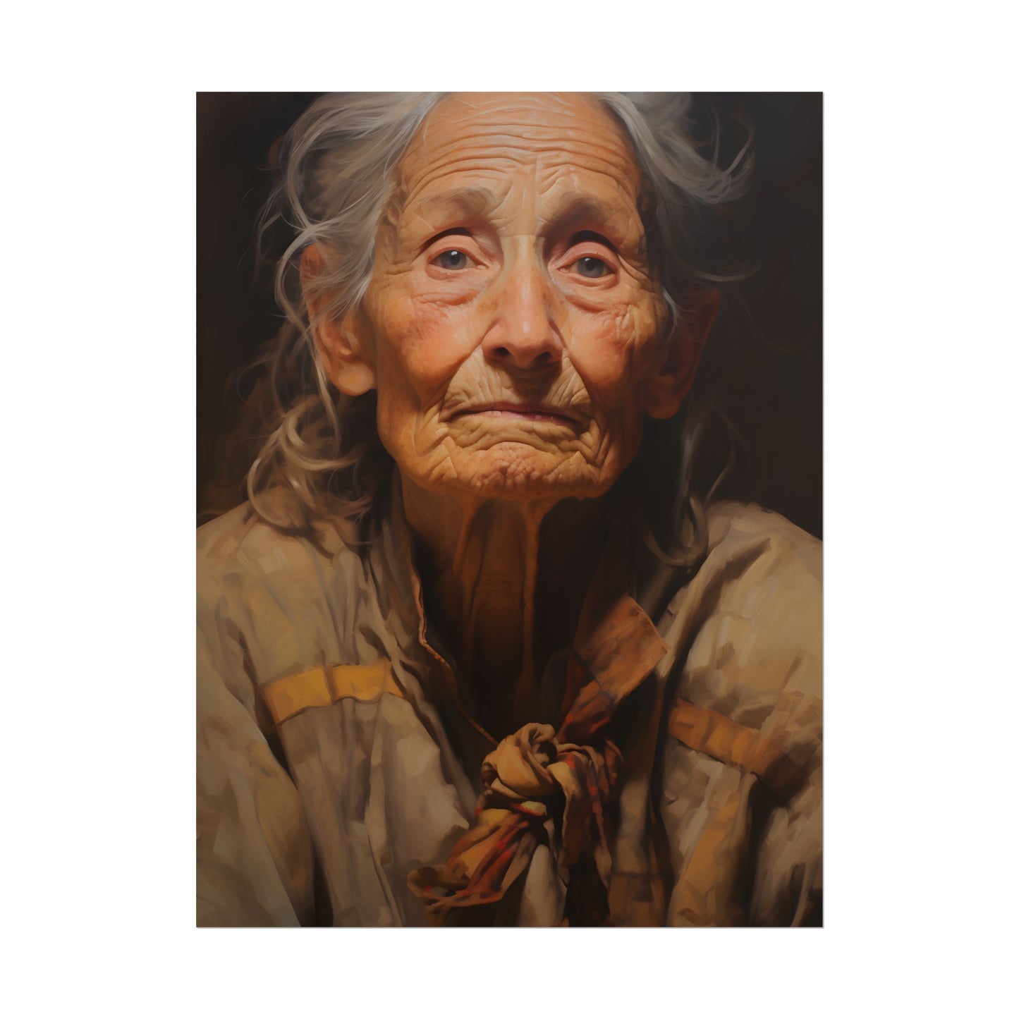 Wisdom of Age: Portrait of an Elderly Person - Poster