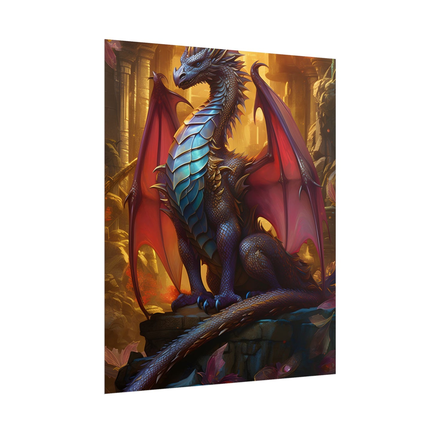 Ancient Dragon Guardian: Fantasy Artwork - Dragon Art - Poster