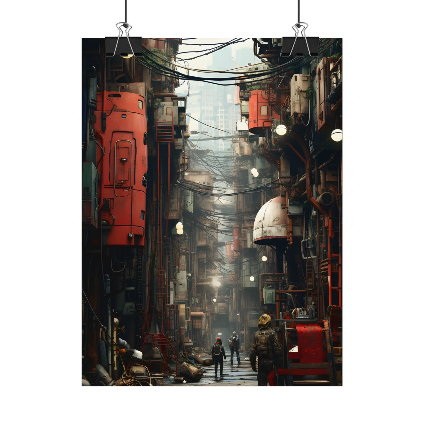 A New Era Unfolds: Post-Apocalyptic Steampunk Cityscape - Poster