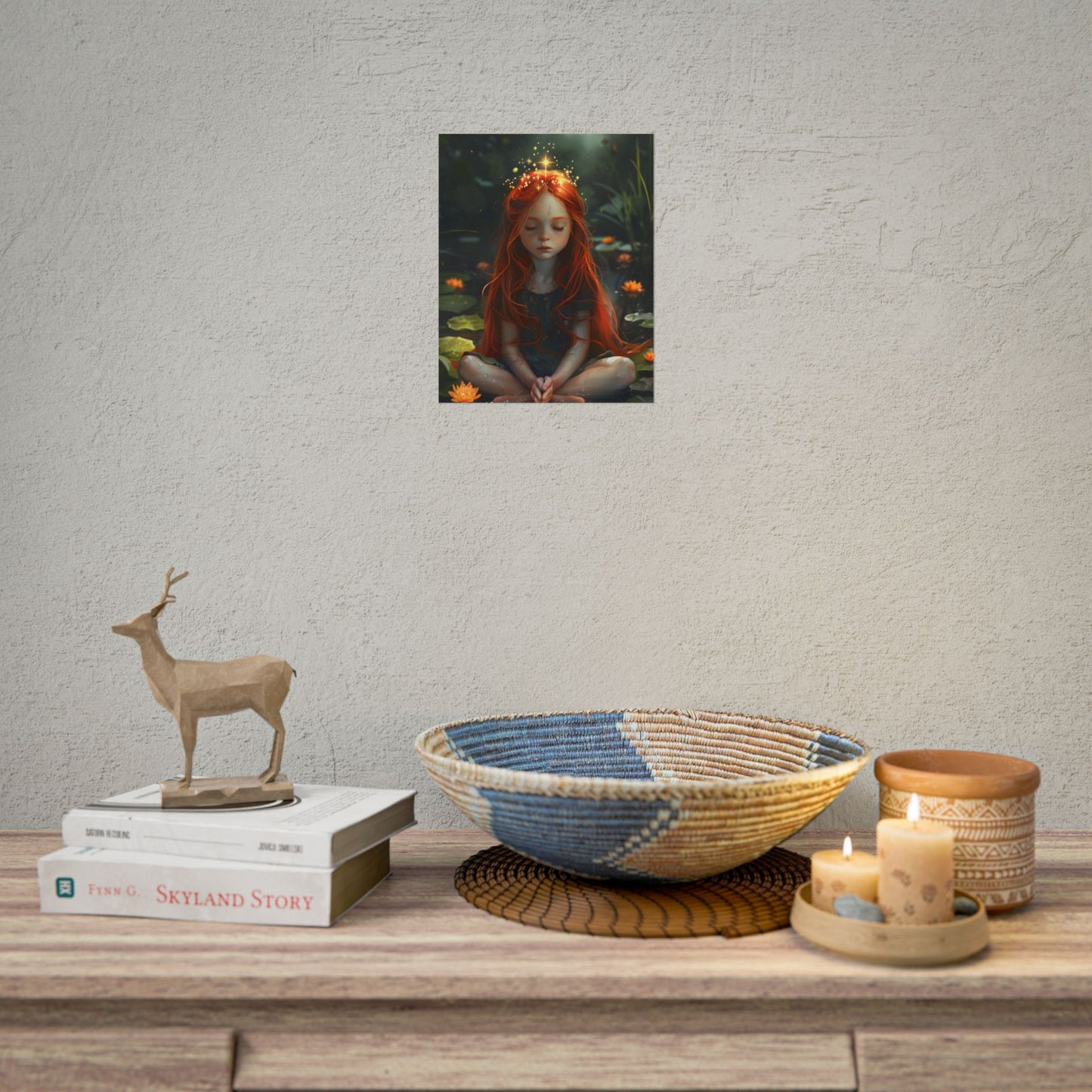 Vibrant Young Girl: Sparkling Red Hair Artwork - Poster