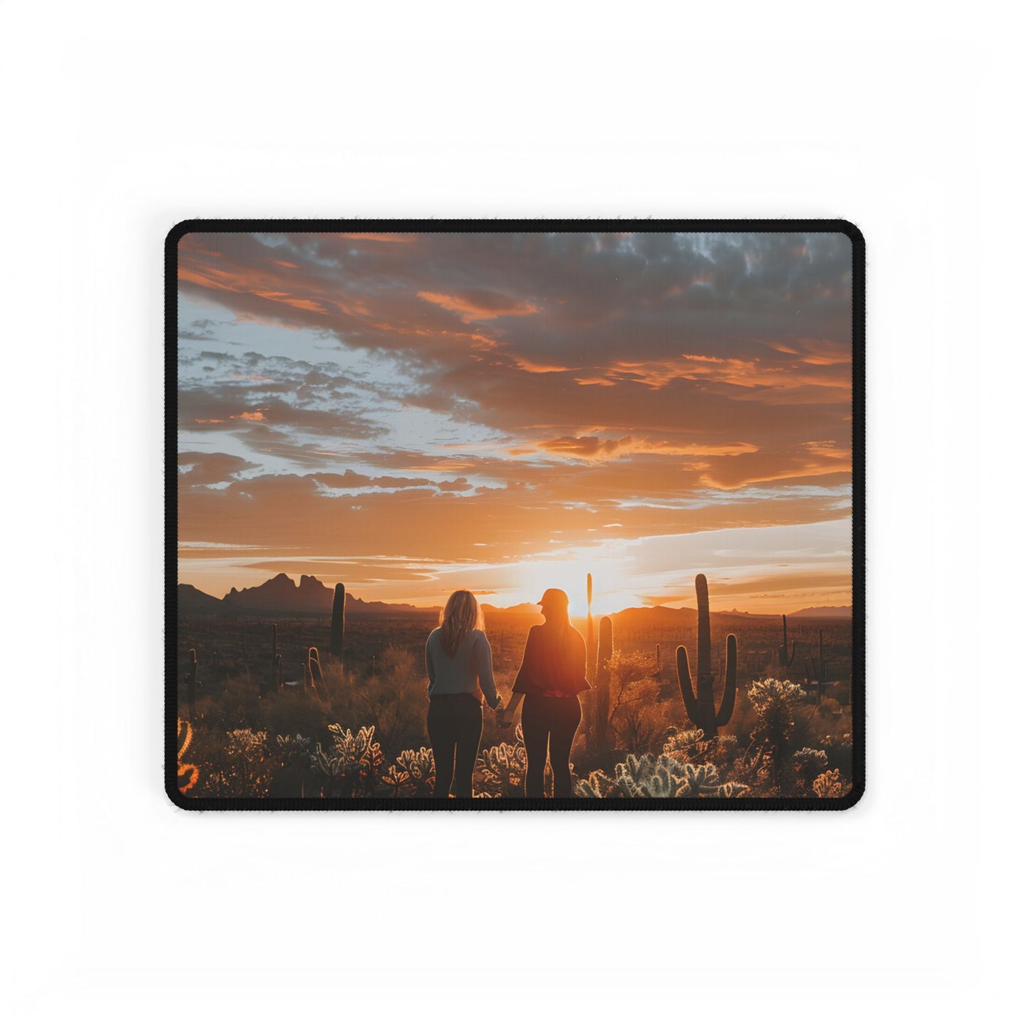 Desert Sunset Duo: Outdoor Artwork - Desk Mat