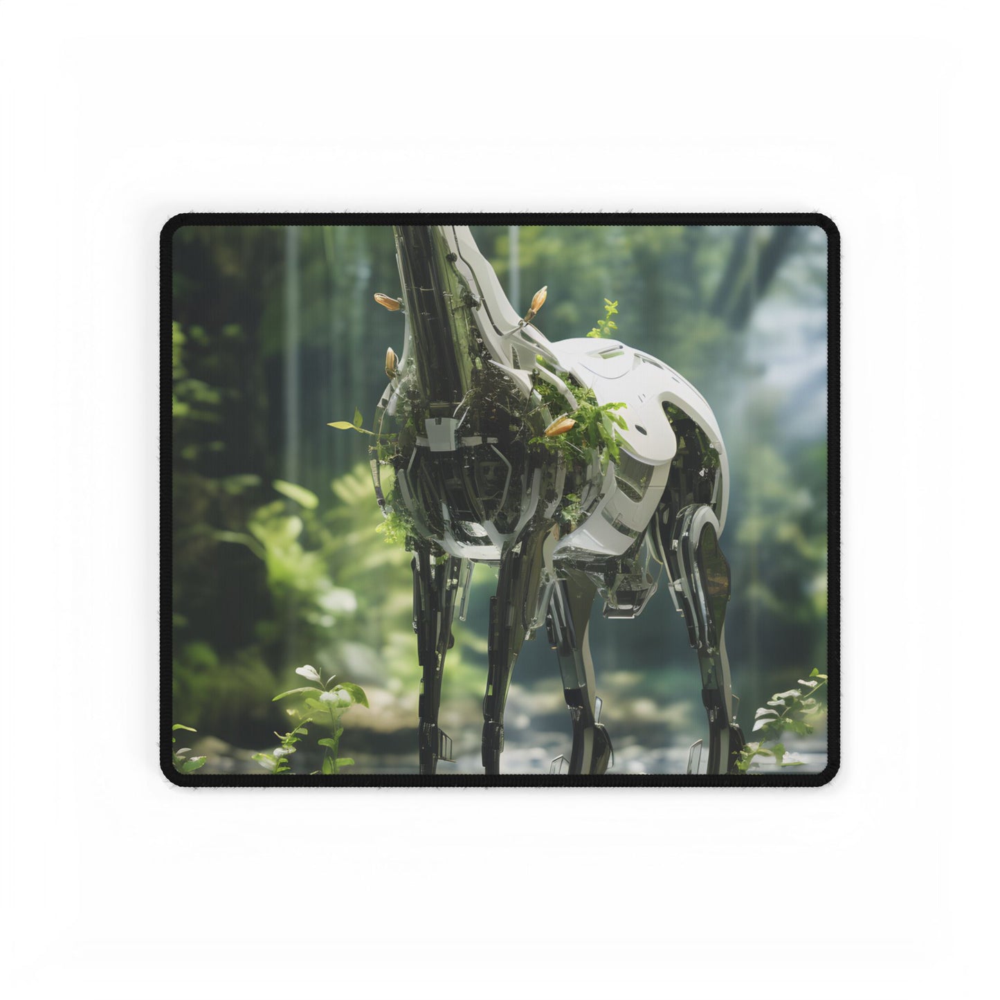 Robotic Wildlife Sanctuary: AI-Operated Haven for Animals - Desk Mat