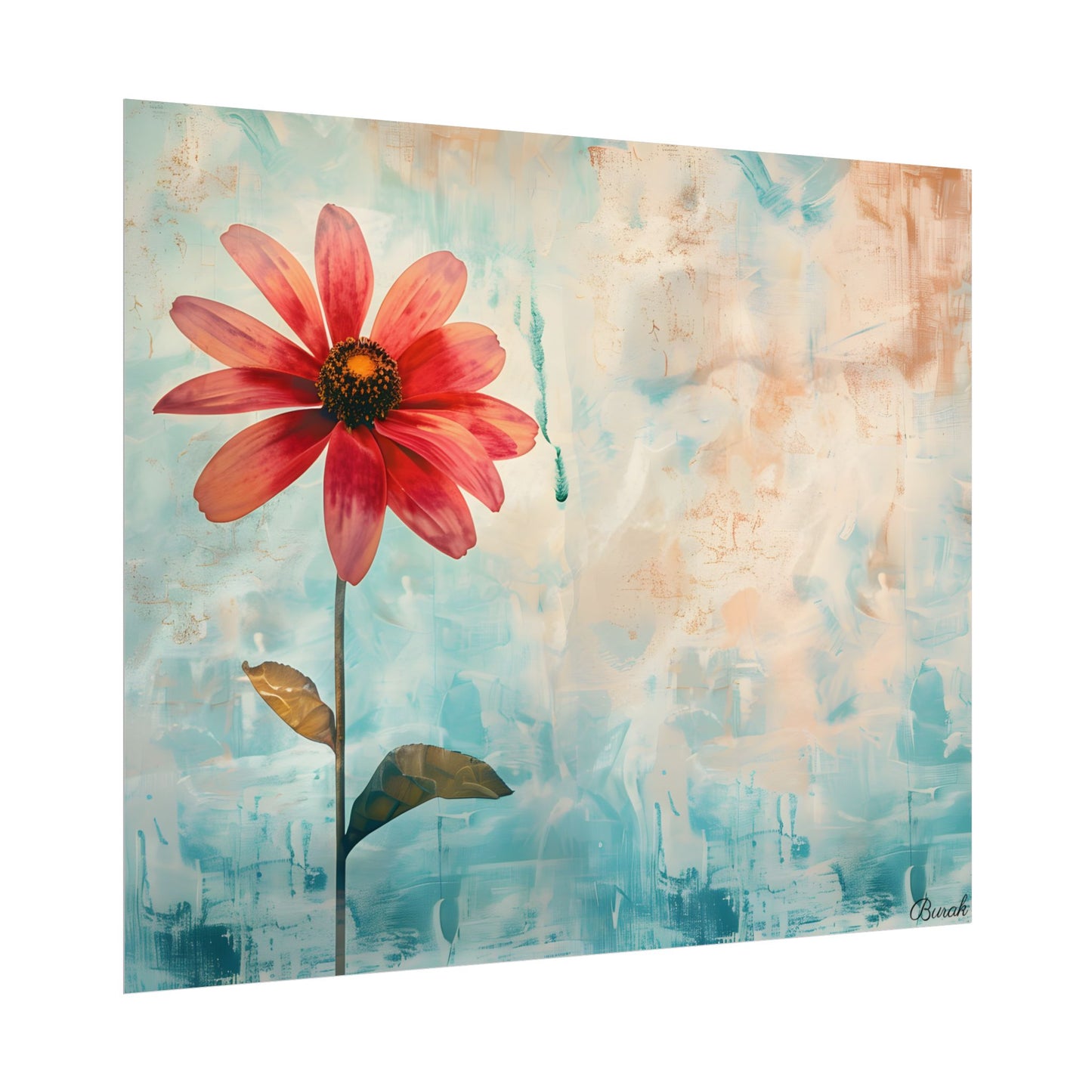 Blooming Growth: Whimsical Floral Art - Poster