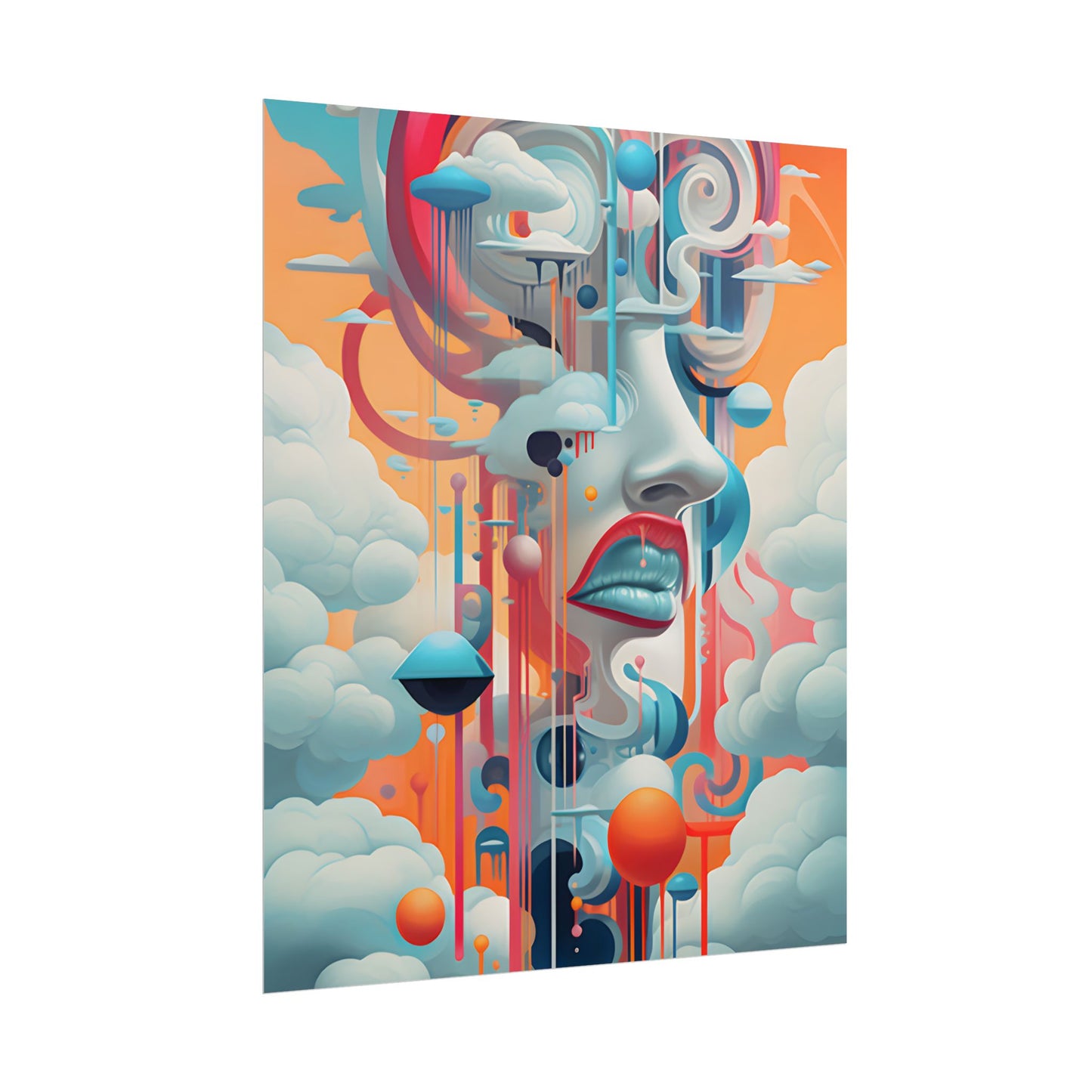 Abstract Digital Art: Dynamic Geometric Dreamspace - Poster